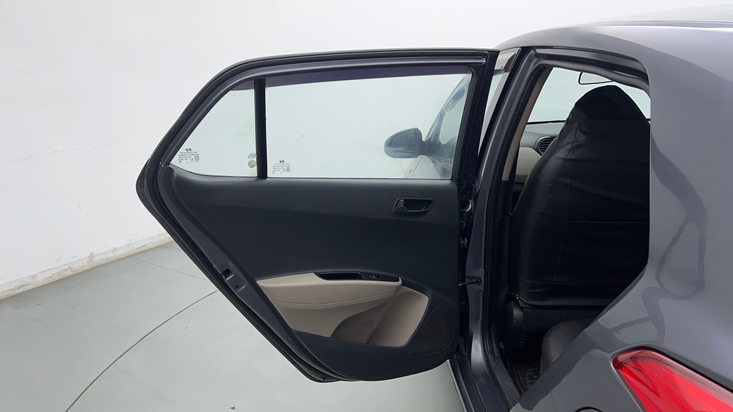 Used 2015 Hyundai Grand i10 Magna 1.2 Kappa VTVT Petrol Manual interior LEFT REAR DOOR OPEN VIEW