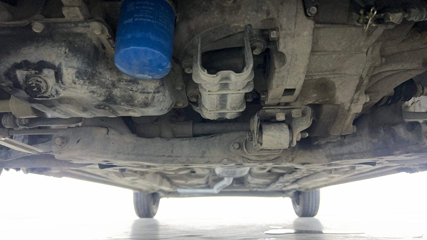 Used 2017 Hyundai Grand i10 Magna 1.2 Kappa VTVT Petrol Manual extra FRONT LEFT UNDERBODY VIEW