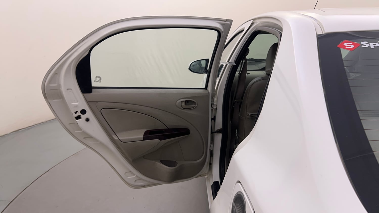 Used 2014 Toyota Etios G Petrol Manual interior LEFT REAR DOOR OPEN VIEW