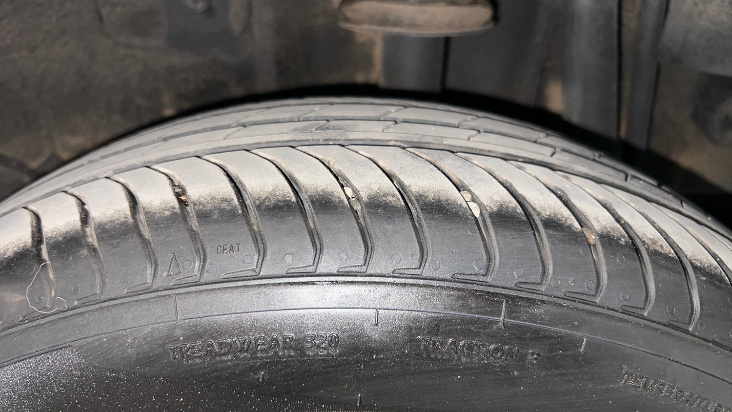 Used 2025 Tata Tiago XZA Petrol Automatic tyres LEFT REAR TYRE TREAD VIEW