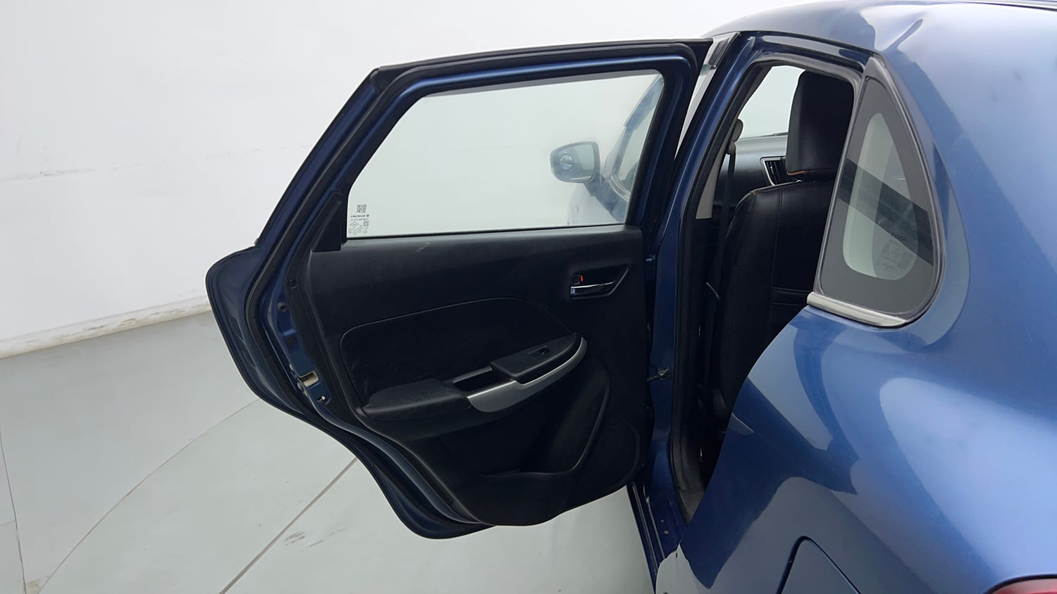 Used 2018 Maruti Suzuki Baleno Delta 1.3 Diesel Manual interior LEFT REAR DOOR OPEN VIEW