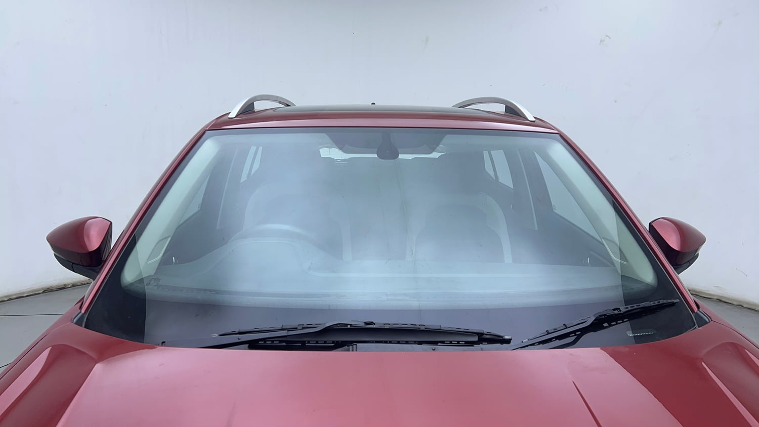 Used 2023 Volkswagen Taigun Topline 1.0 TSI MT Petrol Manual exterior FRONT WINDSHIELD VIEW
