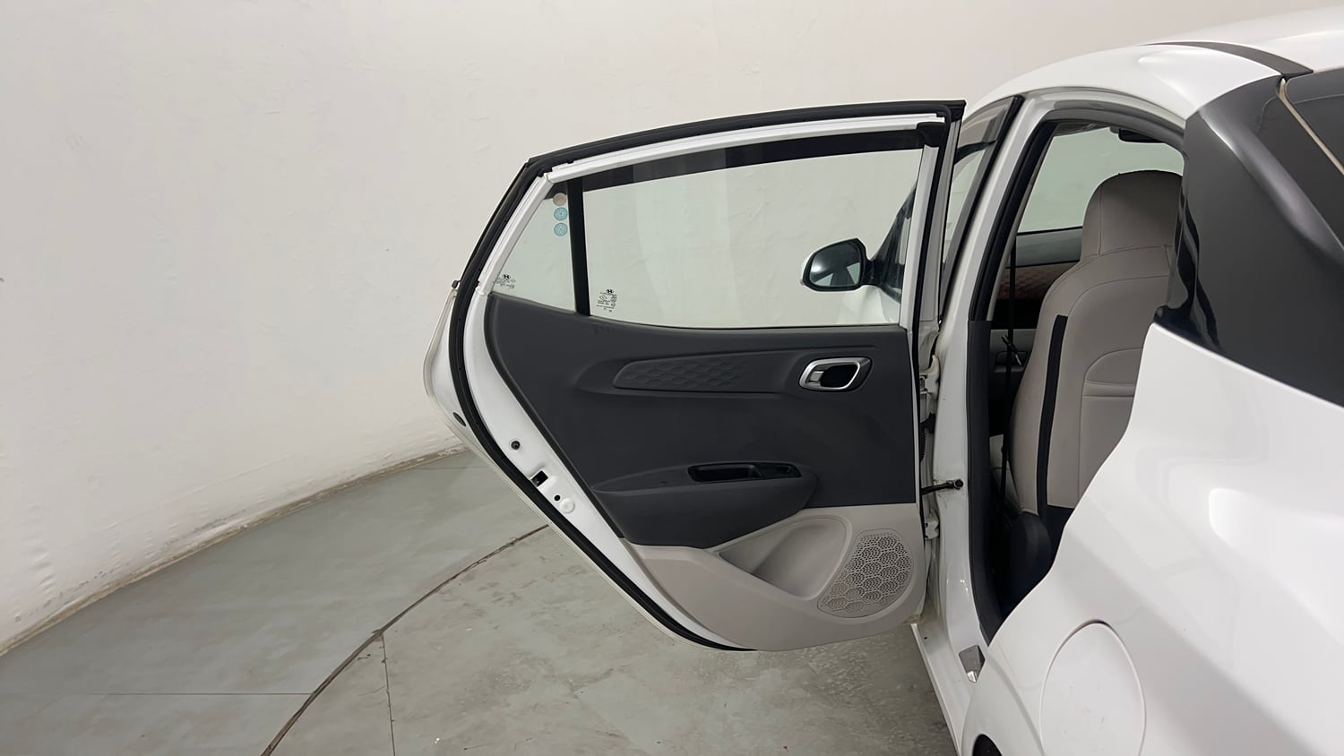 Used 2021 Hyundai Aura SX 1.2 Petrol Petrol Manual interior LEFT REAR DOOR OPEN VIEW