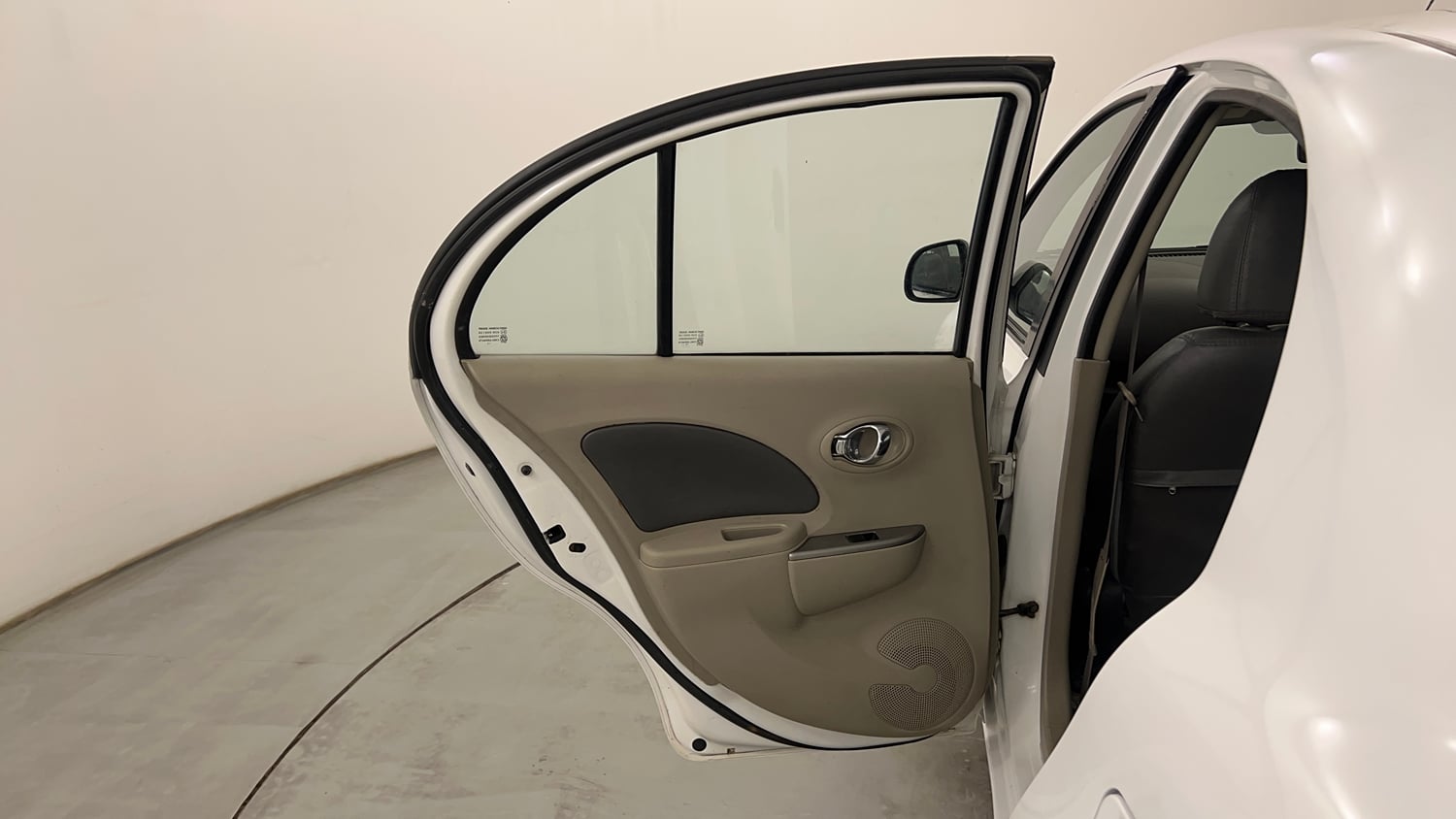 Used 2013 Nissan Micra XV CVT Petrol Automatic interior LEFT REAR DOOR OPEN VIEW