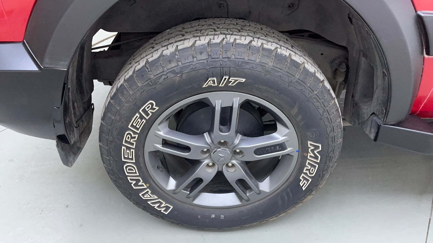 Used 2023 Mahindra Thar LX Hard Top Petrol MT 4WD Petrol Manual tyres RIGHT REAR TYRE RIM VIEW