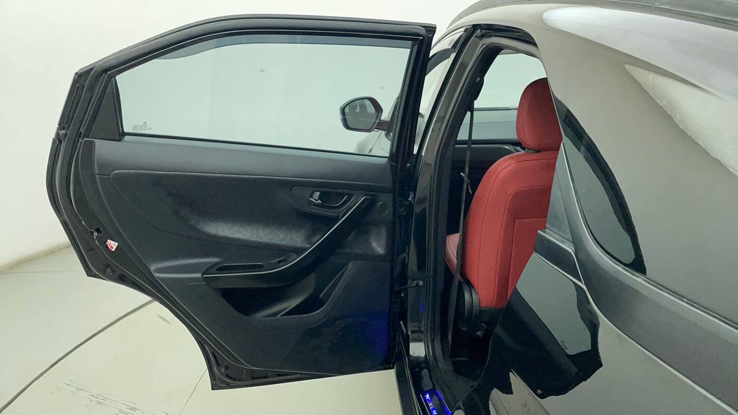 Used 2023 Tata Nexon XZA Plus LUXS Diesel Red Dark Edition Diesel Automatic interior LEFT REAR DOOR OPEN VIEW