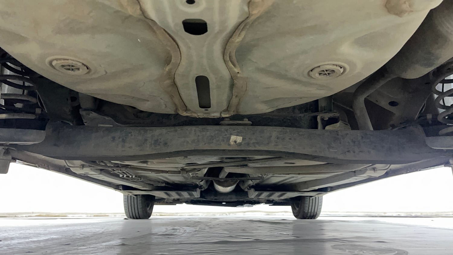 Used 2024 Toyota Glanza S AMT Petrol Automatic extra REAR UNDERBODY VIEW (TAKEN FROM REAR)