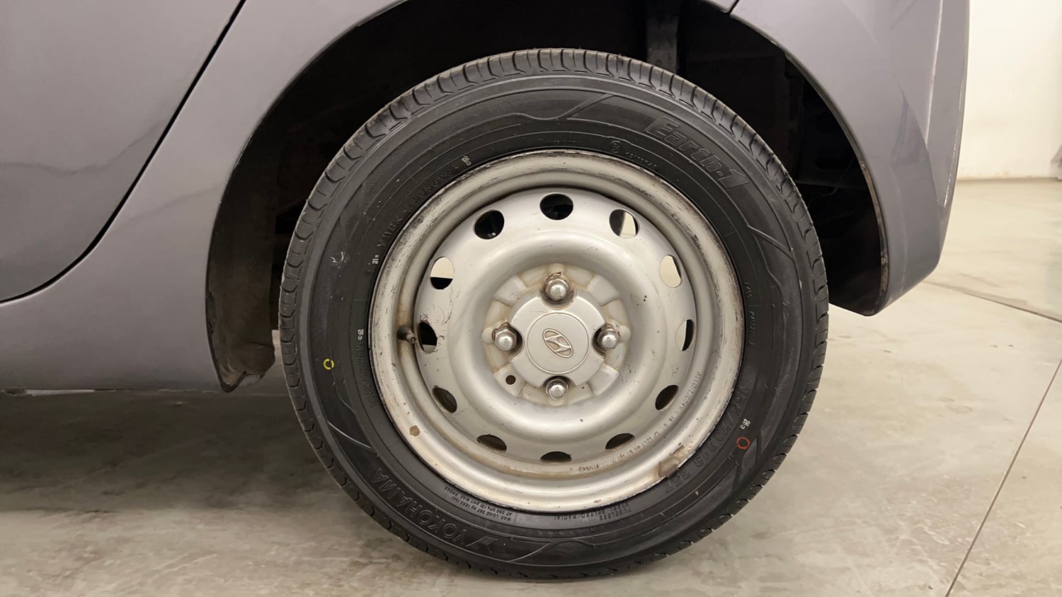Used 2019 Hyundai Eon Era + Petrol Manual tyres LEFT REAR TYRE RIM VIEW