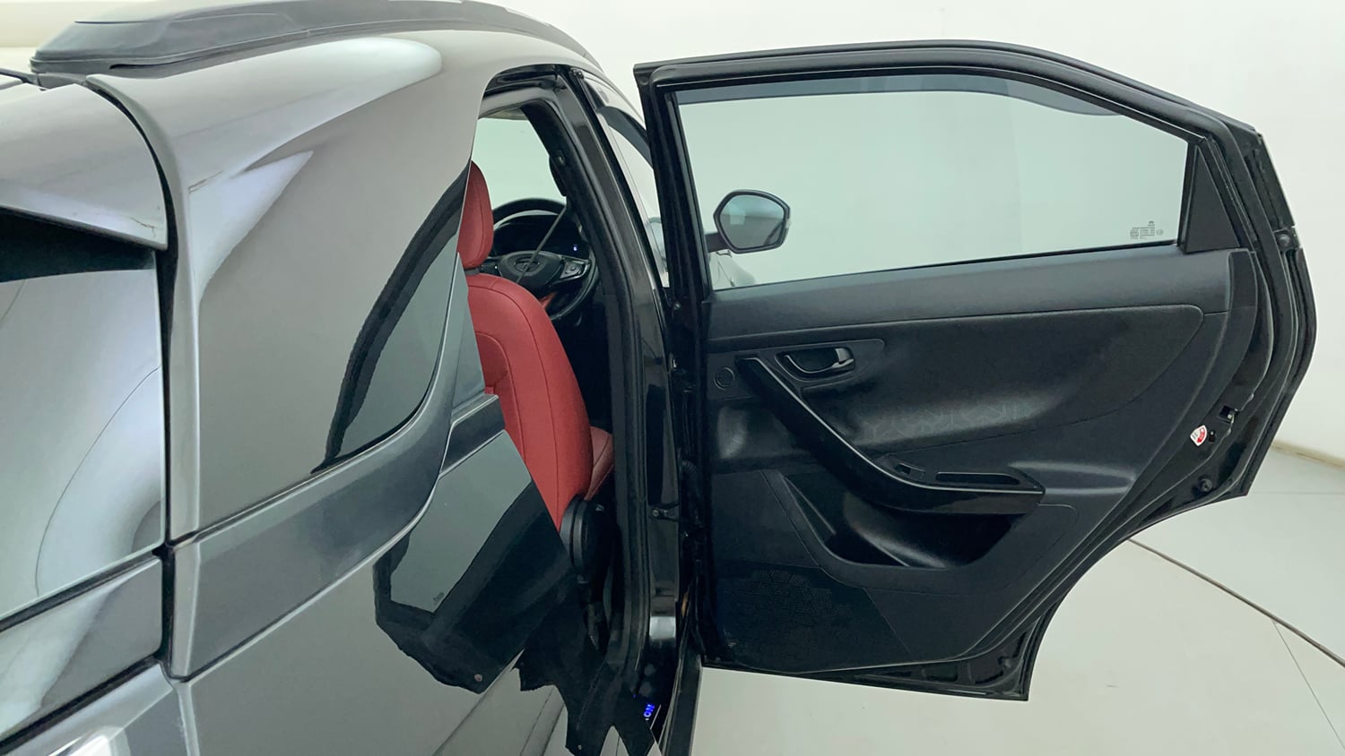 Used 2023 Tata Nexon XZA Plus LUXS Diesel Red Dark Edition Diesel Automatic interior RIGHT REAR DOOR OPEN VIEW