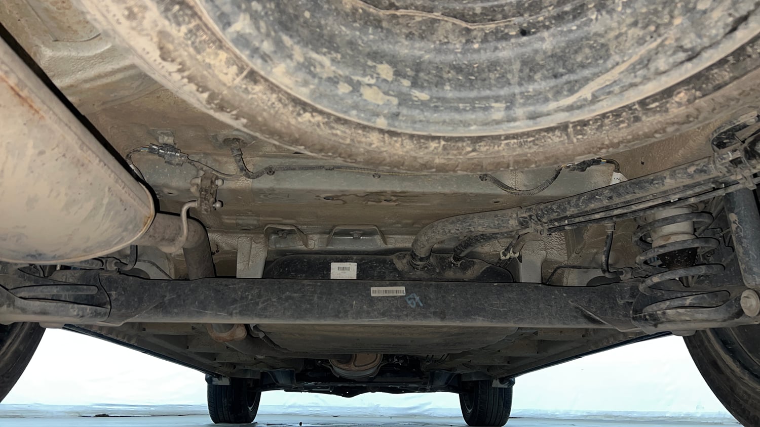 Used 2023 MG Motors Hector 1.5 Sharp CVT Dual Tone Petrol Automatic extra REAR UNDERBODY VIEW (TAKEN FROM REAR)