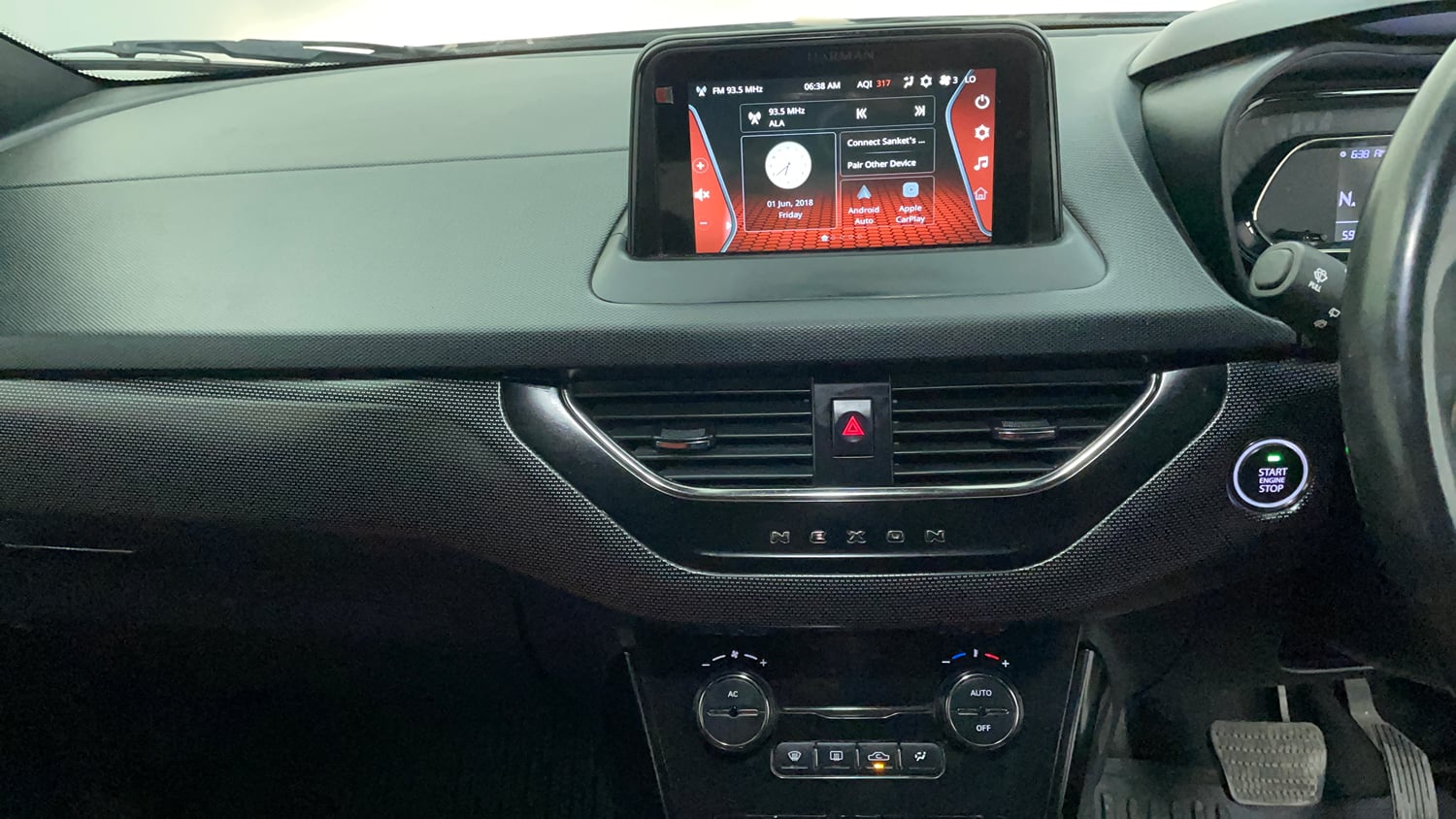 Used 2023 Tata Nexon XZA Plus LUXS Diesel Red Dark Edition Diesel Automatic interior MUSIC SYSTEM & AC CONTROL VIEW