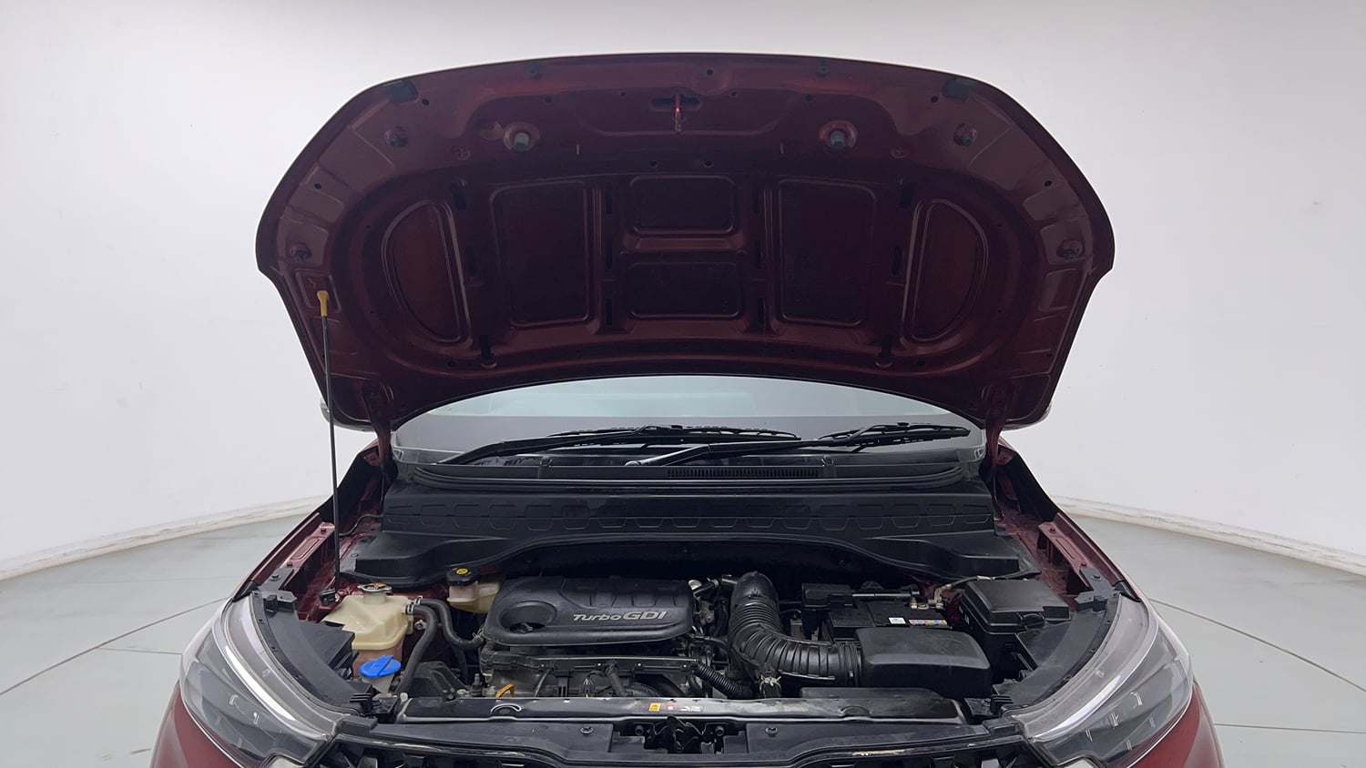 Used 2023 Kia Sonet HTX 1.0 iMT Petrol Manual engine ENGINE & BONNET OPEN FRONT VIEW