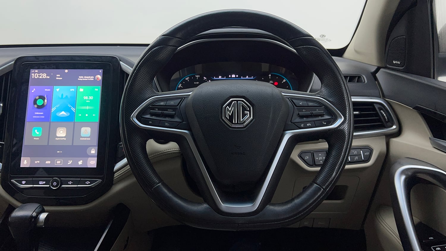 Used 2023 MG Motors Hector 1.5 Sharp CVT Dual Tone Petrol Automatic interior STEERING VIEW