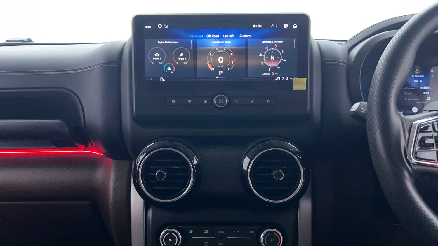 Used 2025 Mahindra Thar Roxx AX7 L Diesel AT 4WD Diesel Automatic interior MUSIC SYSTEM & AC CONTROL VIEW