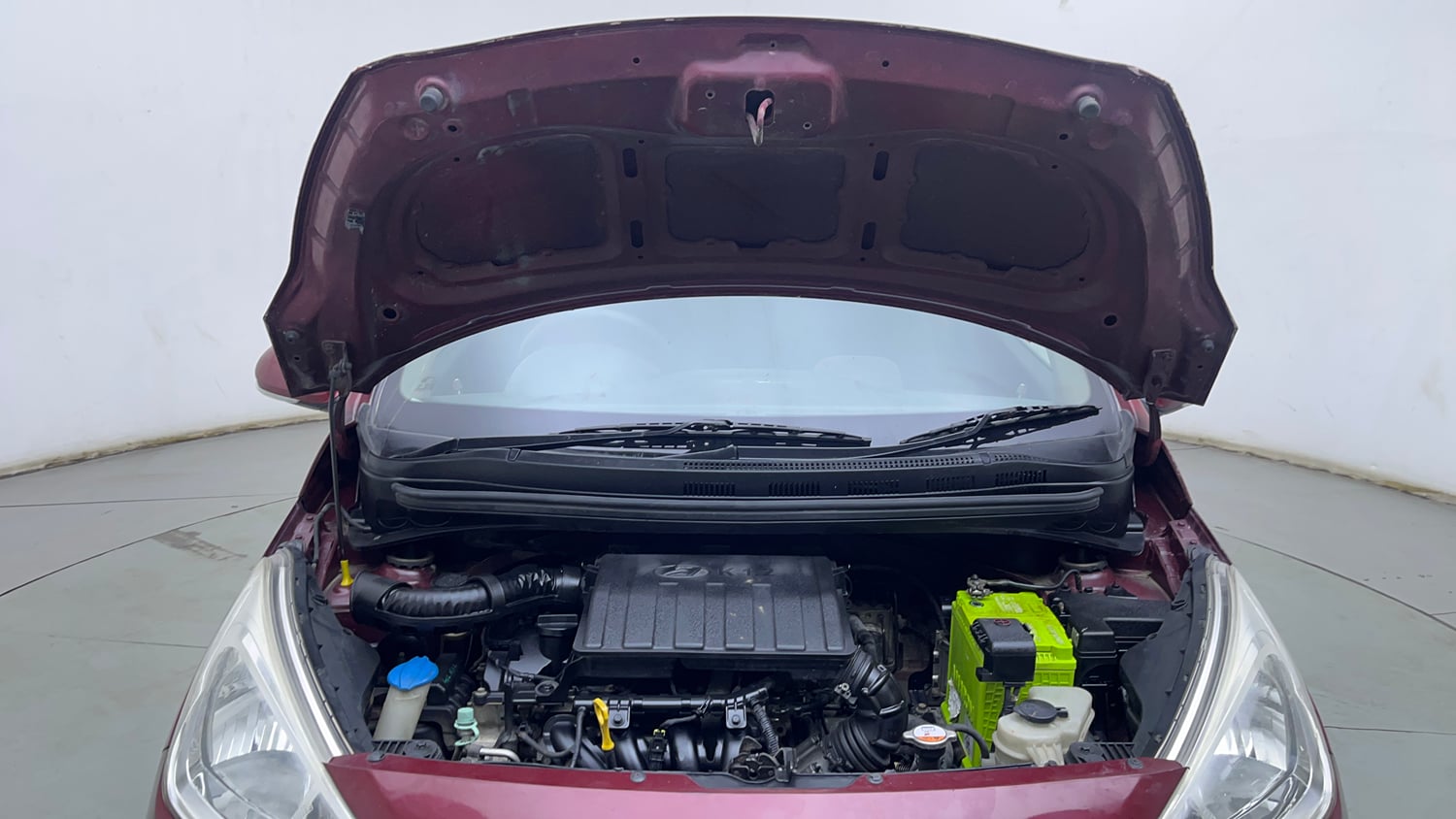 Used 2014 Hyundai Grand i10 Asta 1.2 Kappa VTVT Petrol Manual engine ENGINE & BONNET OPEN FRONT VIEW