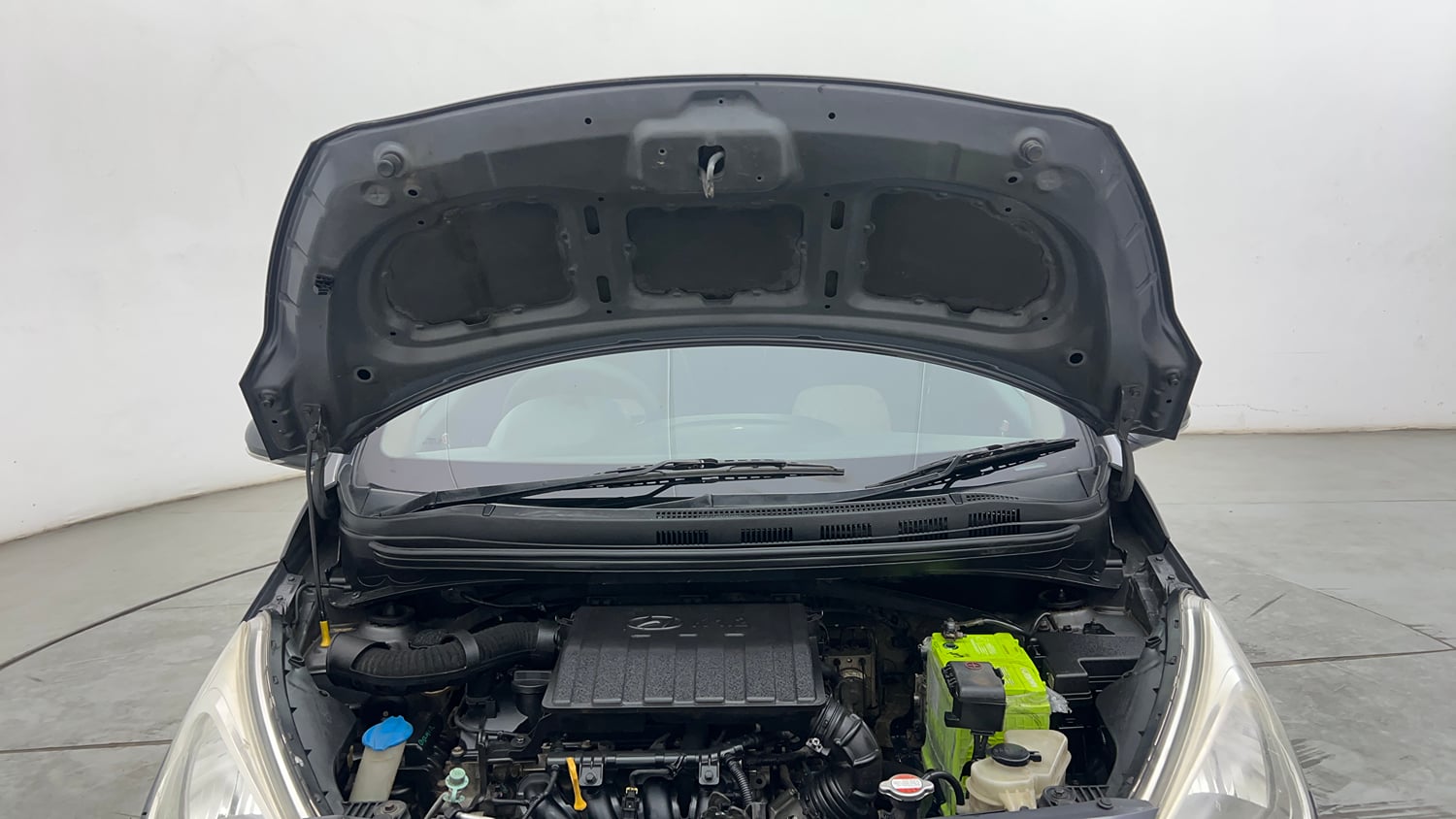 Used 2014 Hyundai Grand i10 Asta 1.2 Kappa VTVT (O) Petrol Manual engine ENGINE & BONNET OPEN FRONT VIEW