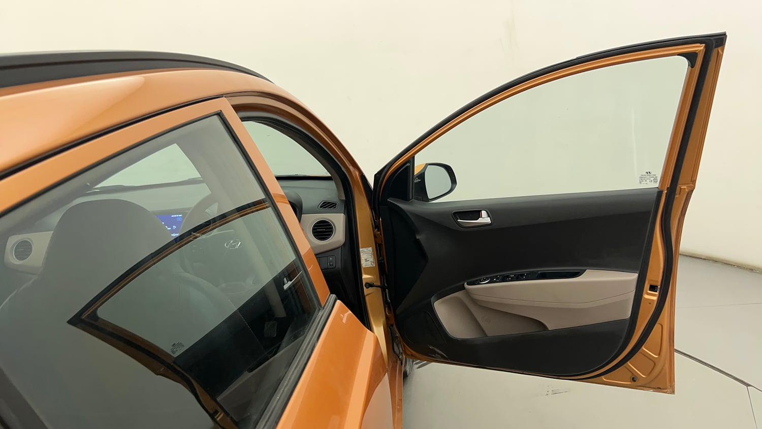 Used 2015 Hyundai Grand i10 Sportz 1.2 Kappa VTVT Petrol Manual interior RIGHT FRONT DOOR OPEN VIEW