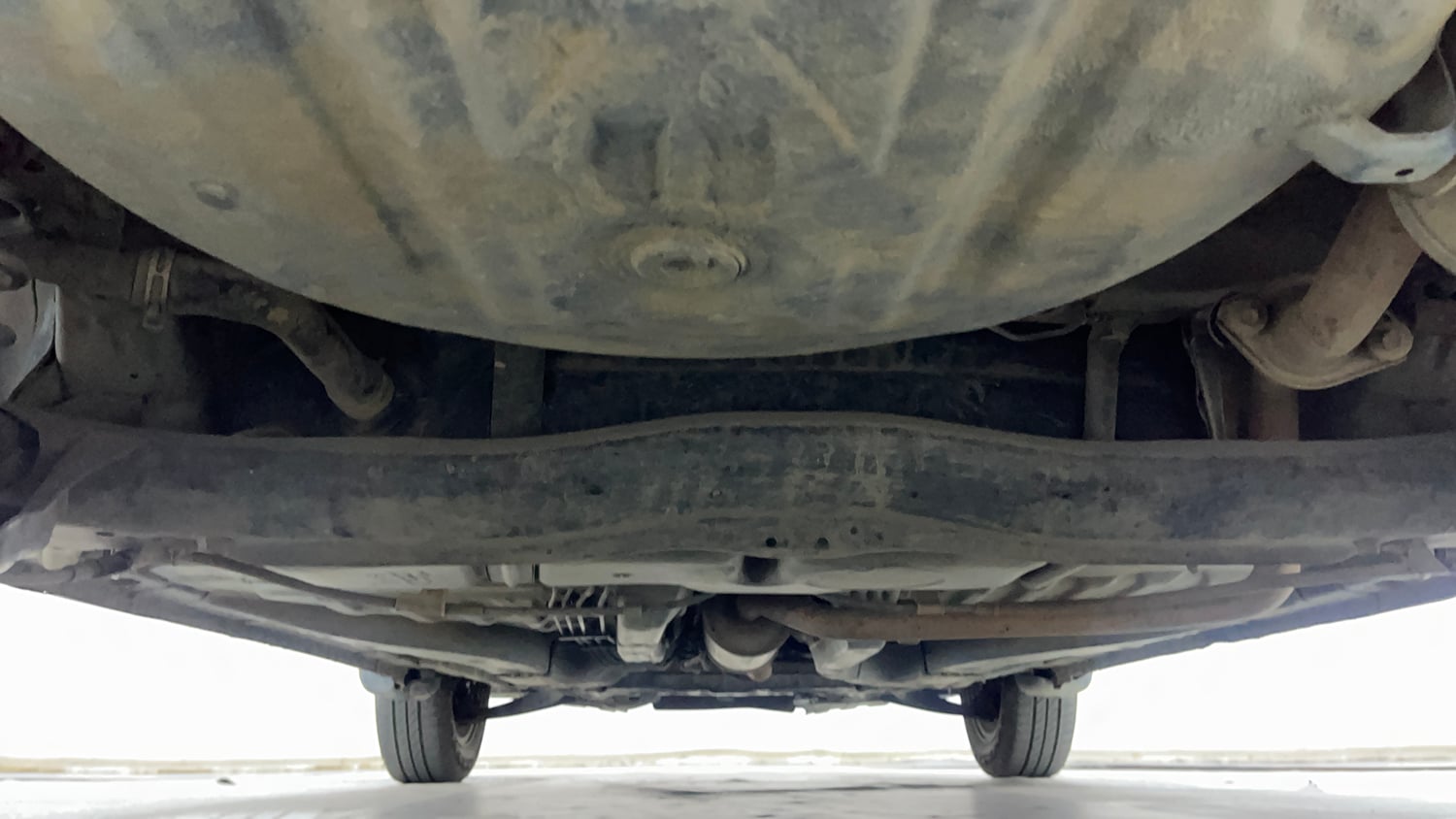 Used 2013 Honda Brio V MT Petrol Manual extra REAR UNDERBODY VIEW (TAKEN FROM REAR)