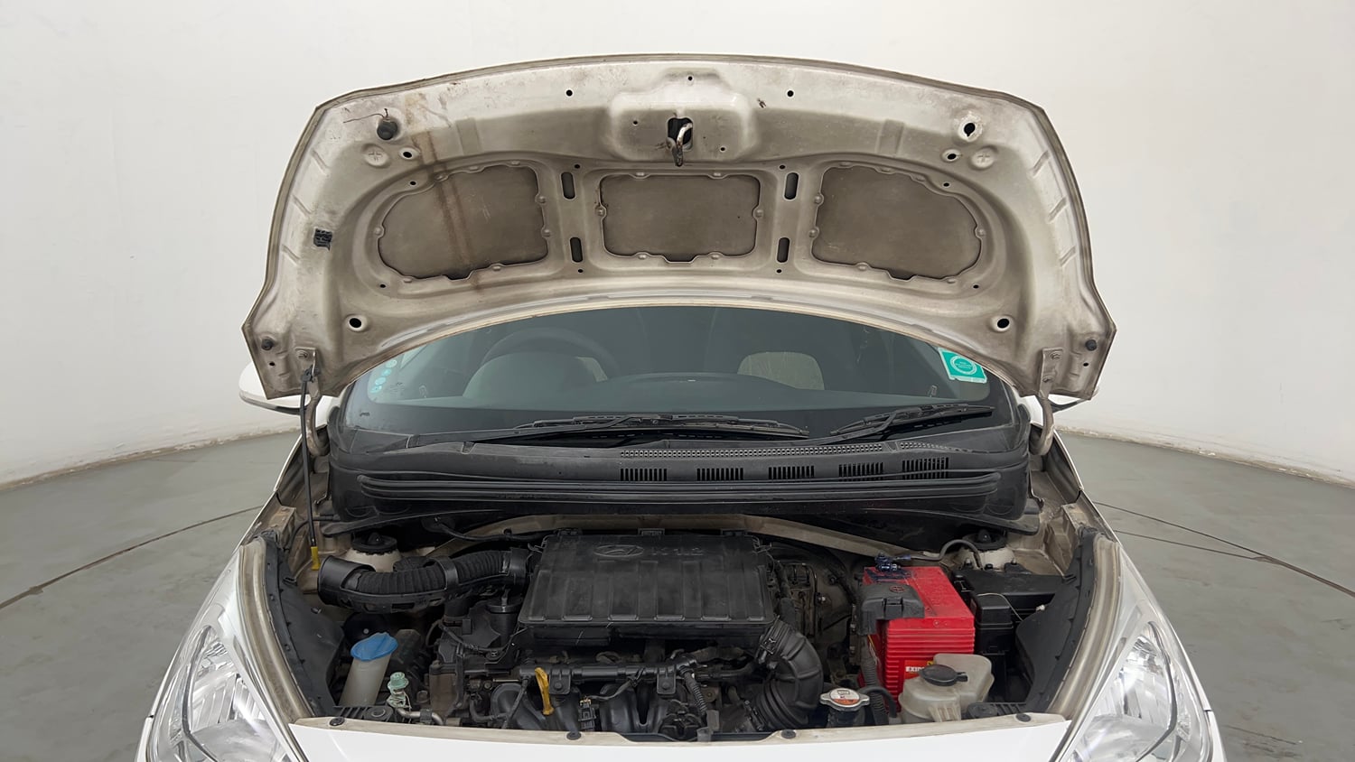 Used 2014 Hyundai Grand i10 Asta 1.2 Kappa VTVT (O) Petrol Manual engine ENGINE & BONNET OPEN FRONT VIEW