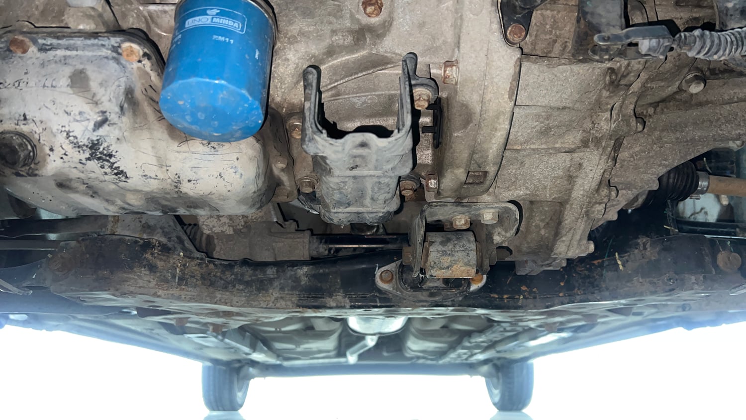 Used 2016 Hyundai Grand i10 Asta 1.2 Kappa VTVT Petrol Manual extra FRONT LEFT UNDERBODY VIEW