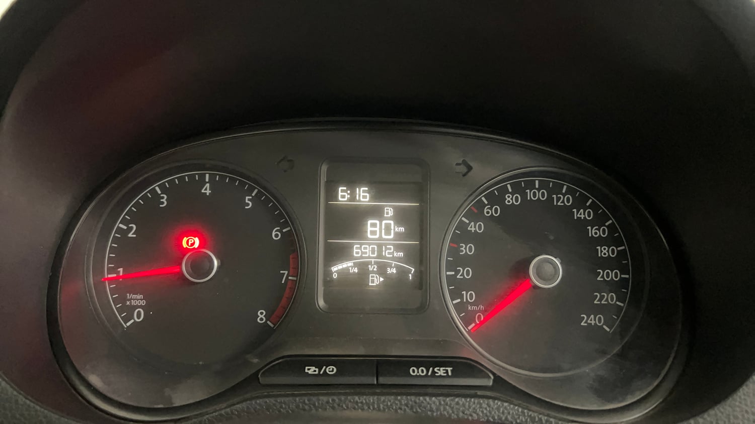 Used 2016 Volkswagen Ameo Highline1.2L (P) Petrol Manual interior CLUSTERMETER VIEW