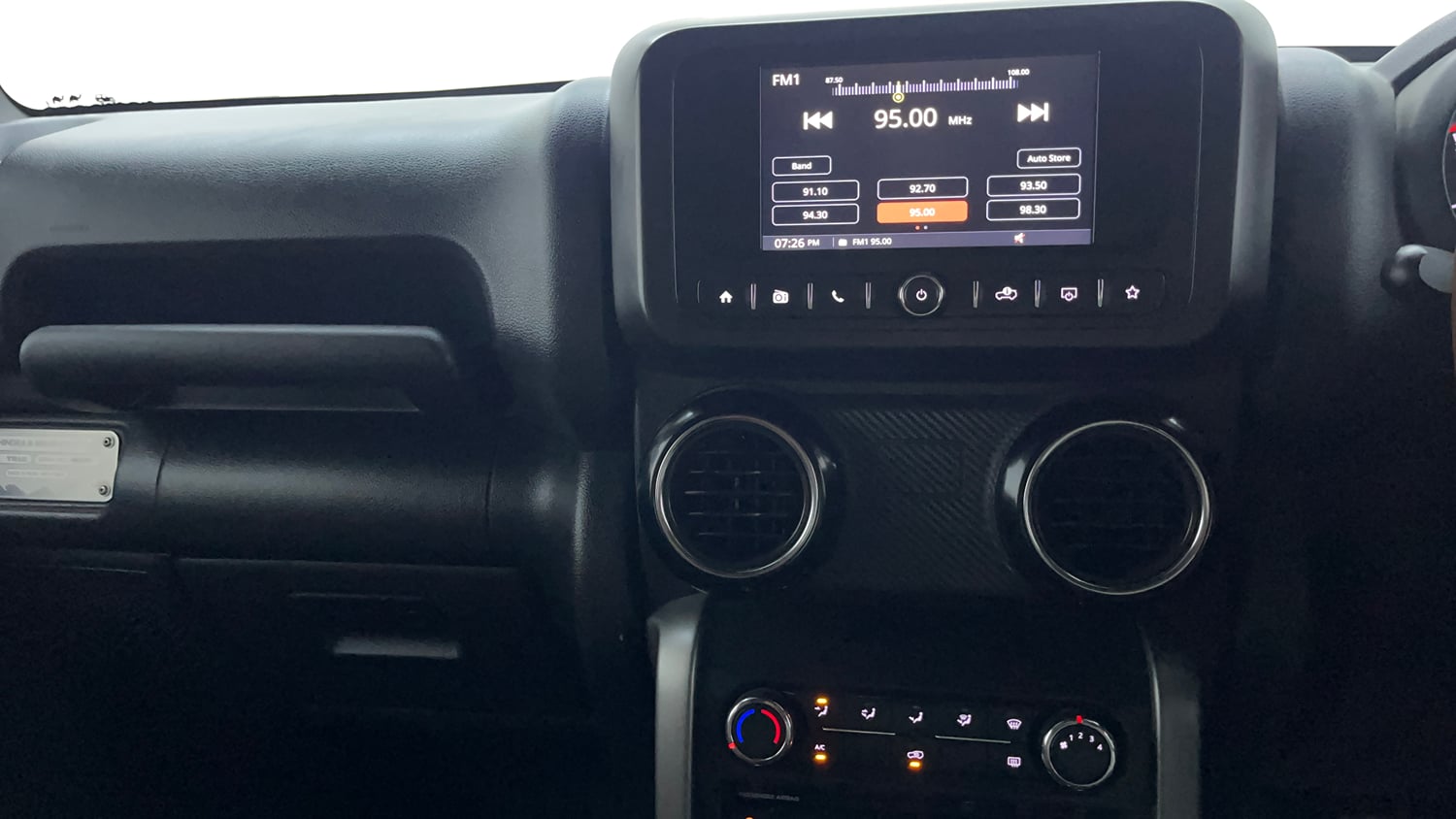 Used 2022 mahindra Thar LX Hard Top Diesel AT 4WD Diesel Automatic interior MUSIC SYSTEM & AC CONTROL VIEW