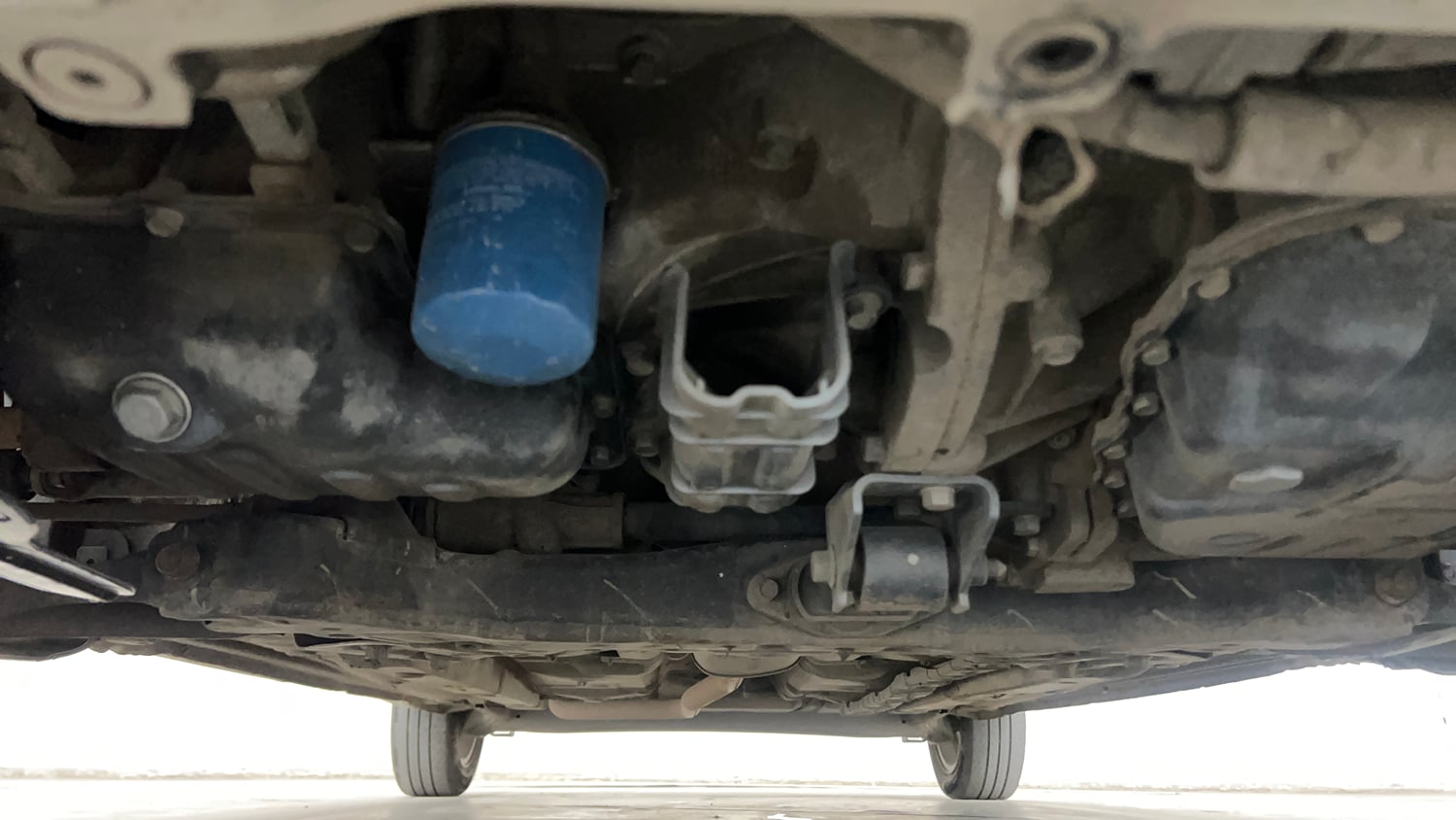 Used 2014 Hyundai Grand i10 Asta AT 1.2 Kappa VTVT Petrol Automatic extra FRONT LEFT UNDERBODY VIEW