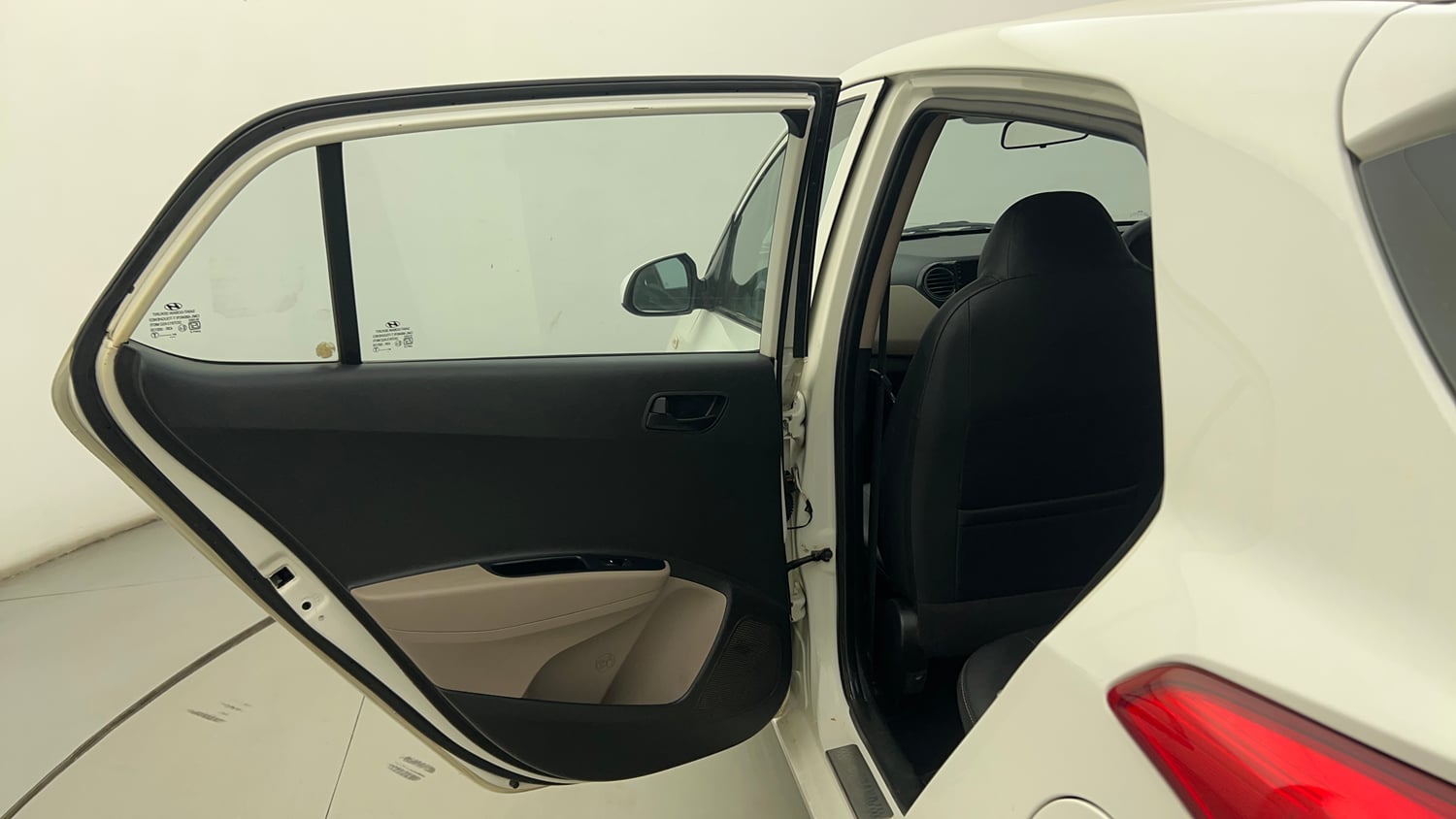 Used 2015 Hyundai Grand i10 Magna 1.2 Kappa VTVT Petrol Manual interior LEFT REAR DOOR OPEN VIEW