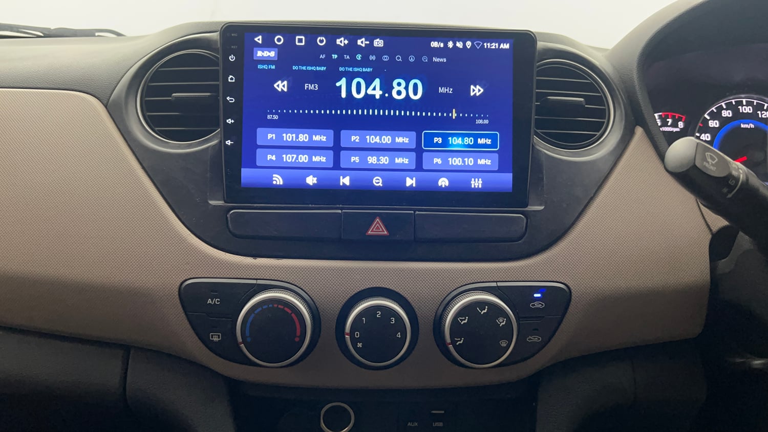 Used 2017 Hyundai Grand i10 Sportz 1.2 Kappa VTVT Petrol Manual interior MUSIC SYSTEM & AC CONTROL VIEW
