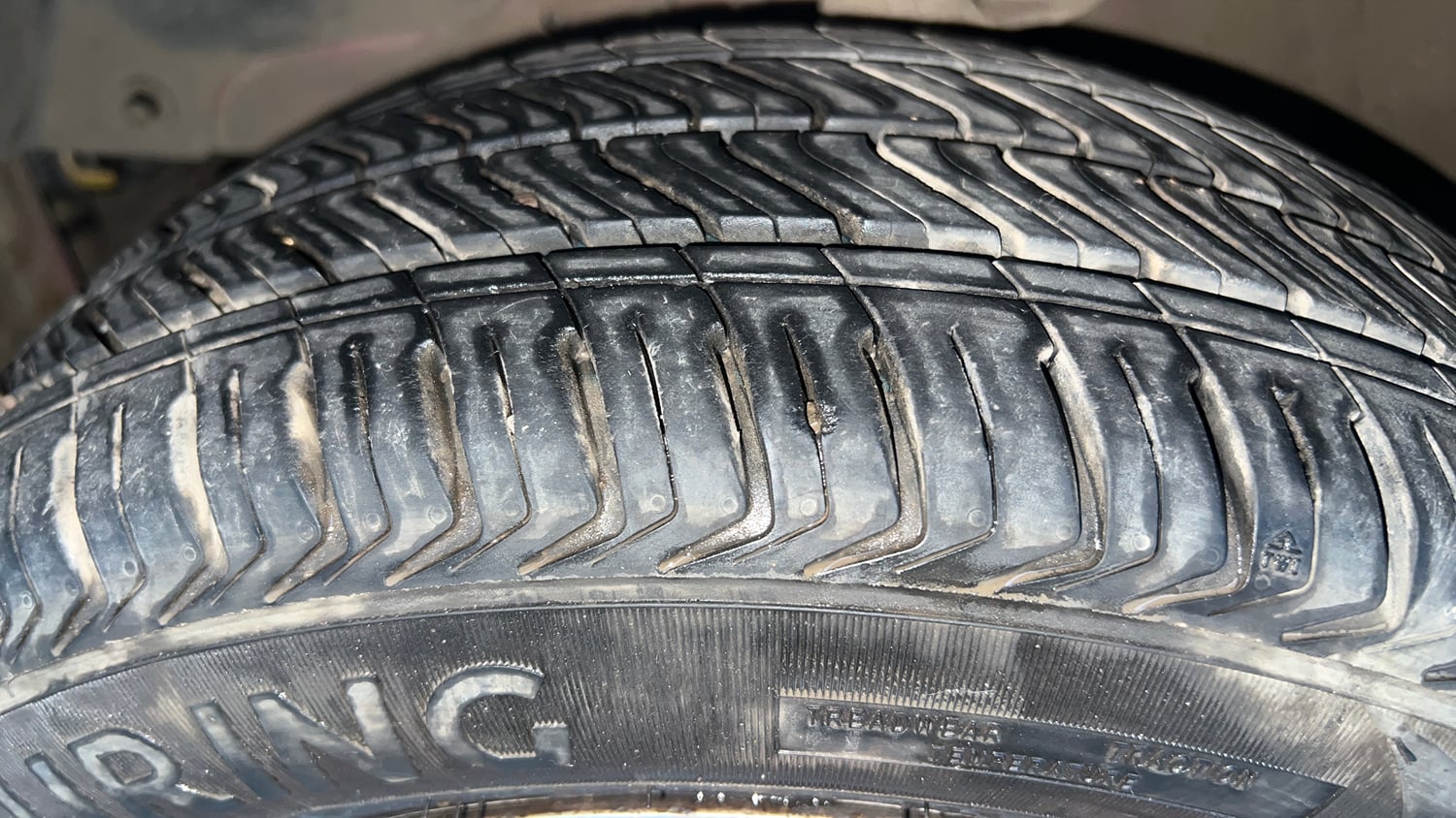 Used 2017 Mahindra KUV100 K6 6 STR Petrol Manual tyres LEFT FRONT TYRE TREAD VIEW