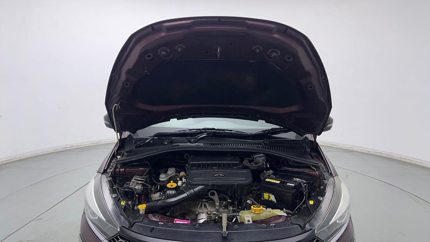 Used 2021 Tata Tigor XZA Plus Petrol Automatic engine ENGINE & BONNET OPEN FRONT VIEW