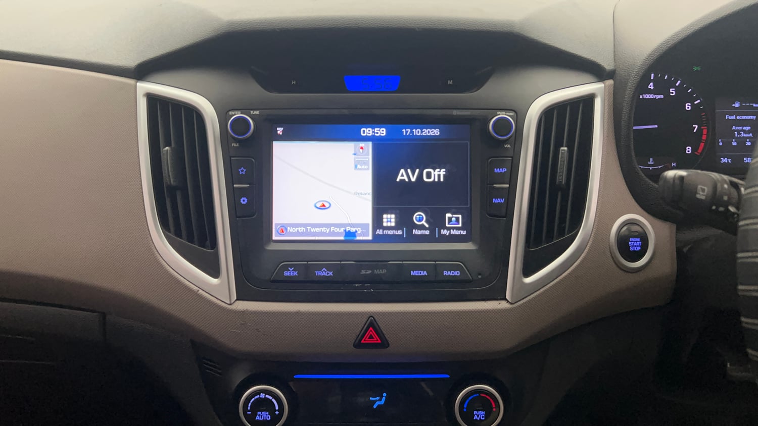 Used 2019 Hyundai Creta SX 1.6 (O) Petrol Petrol Manual interior MUSIC SYSTEM & AC CONTROL VIEW