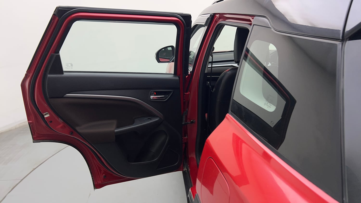 Used 2023 Maruti Suzuki Brezza Zxi Dual Tone Petrol Manual interior LEFT REAR DOOR OPEN VIEW