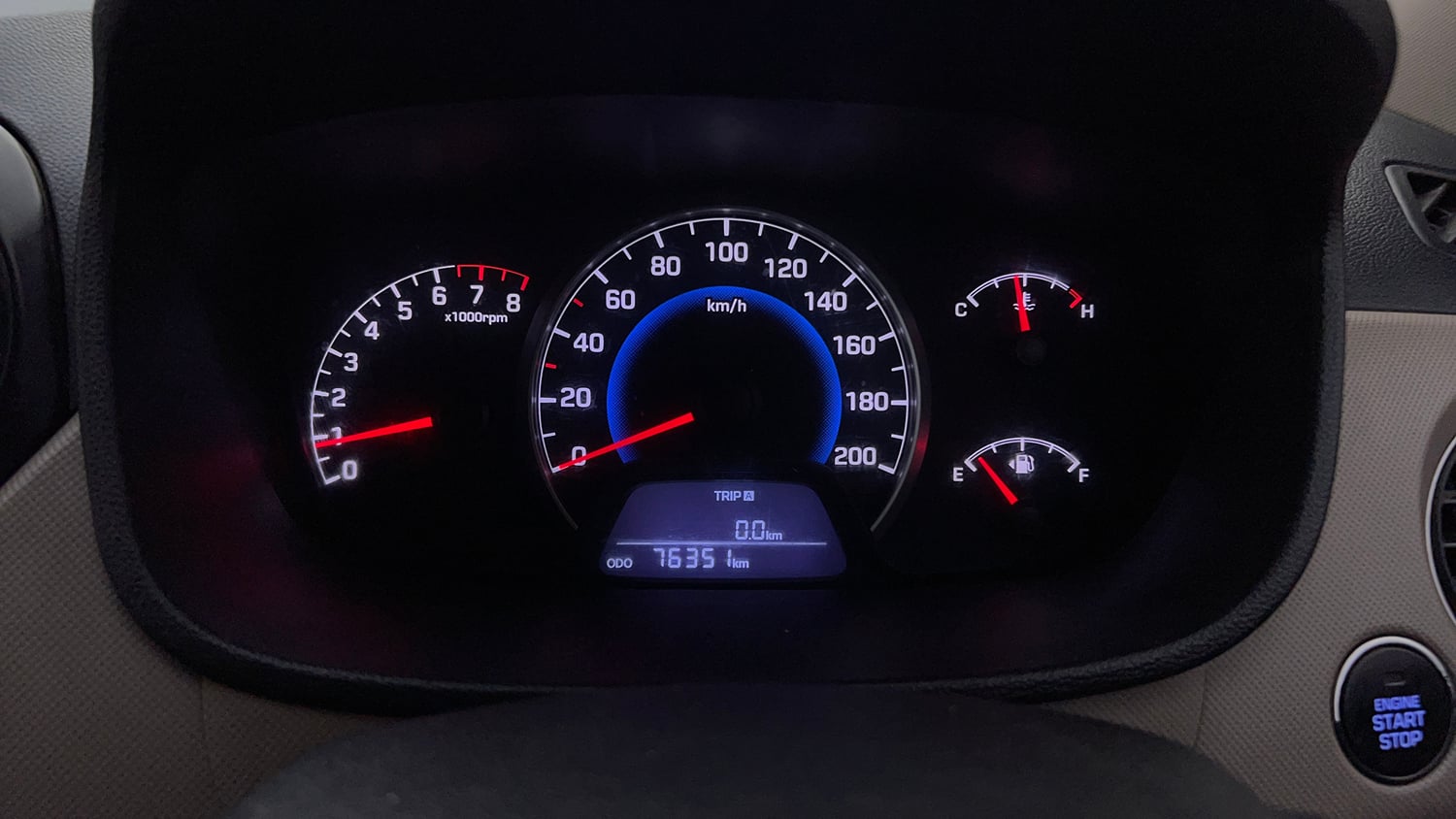 Used 2014 Hyundai Grand i10 Sportz 1.2 Kappa VTVT Petrol Manual interior CLUSTERMETER VIEW