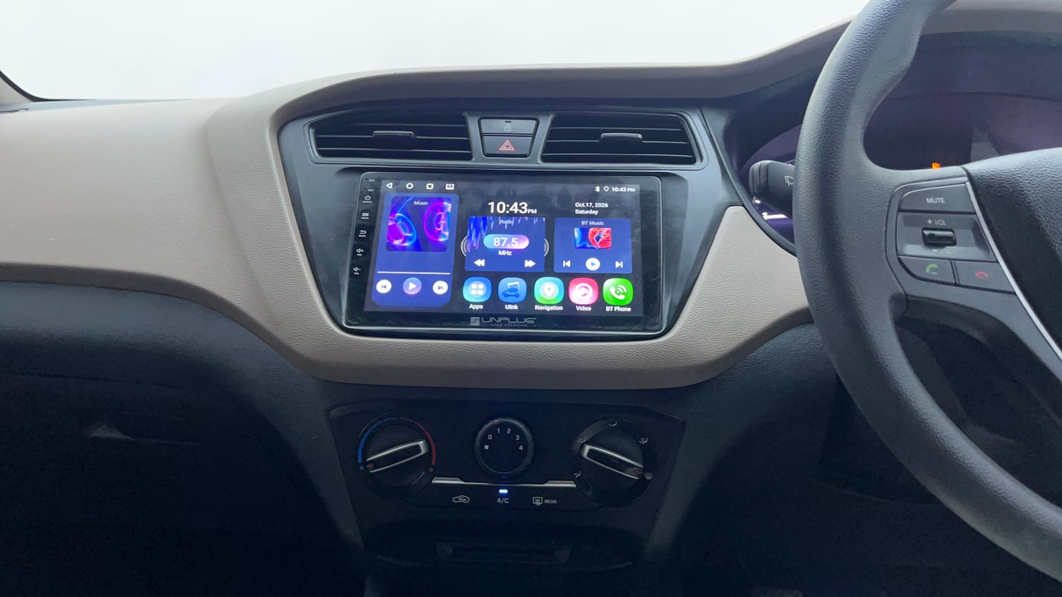 Used 2017 Hyundai Elite i20 Sportz 1.2 Petrol Manual interior MUSIC SYSTEM & AC CONTROL VIEW