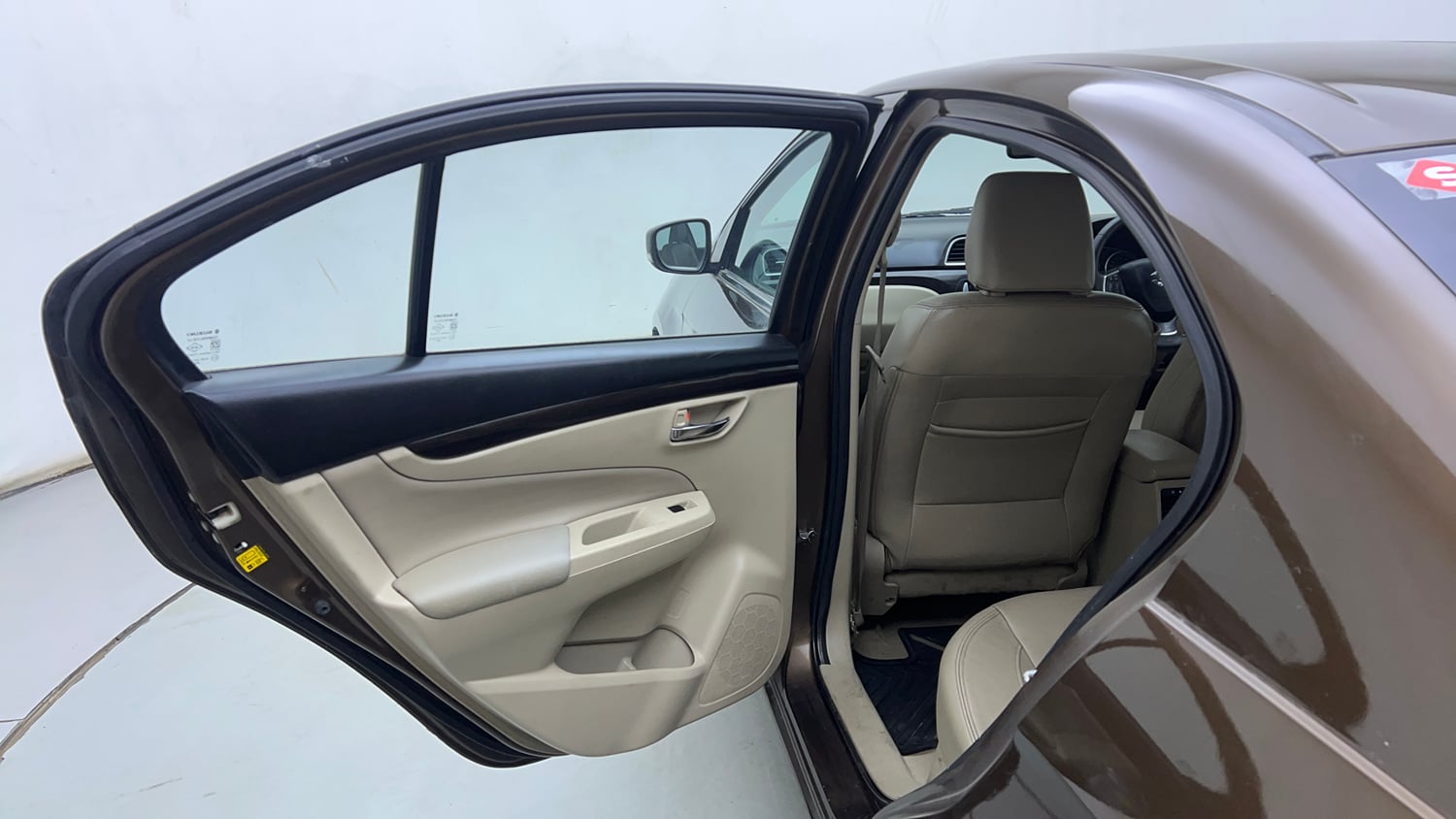 Used 2017 Maruti Suzuki Ciaz Alpha 1.4 MT Petrol Manual interior LEFT REAR DOOR OPEN VIEW