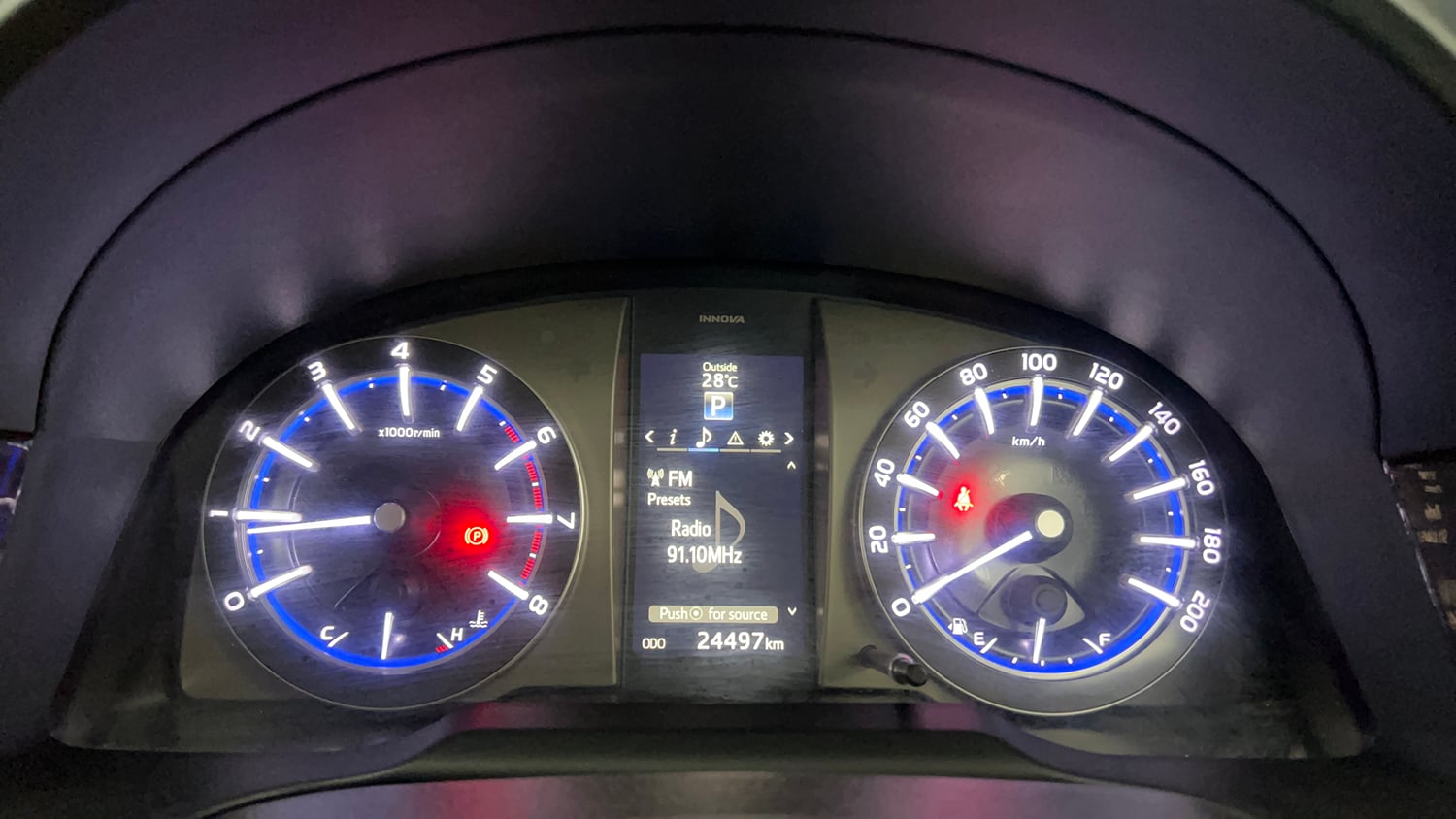 Used 2023 Toyota Innova Crysta ZX 2.7 AT 7 STR Petrol Automatic interior CLUSTERMETER VIEW