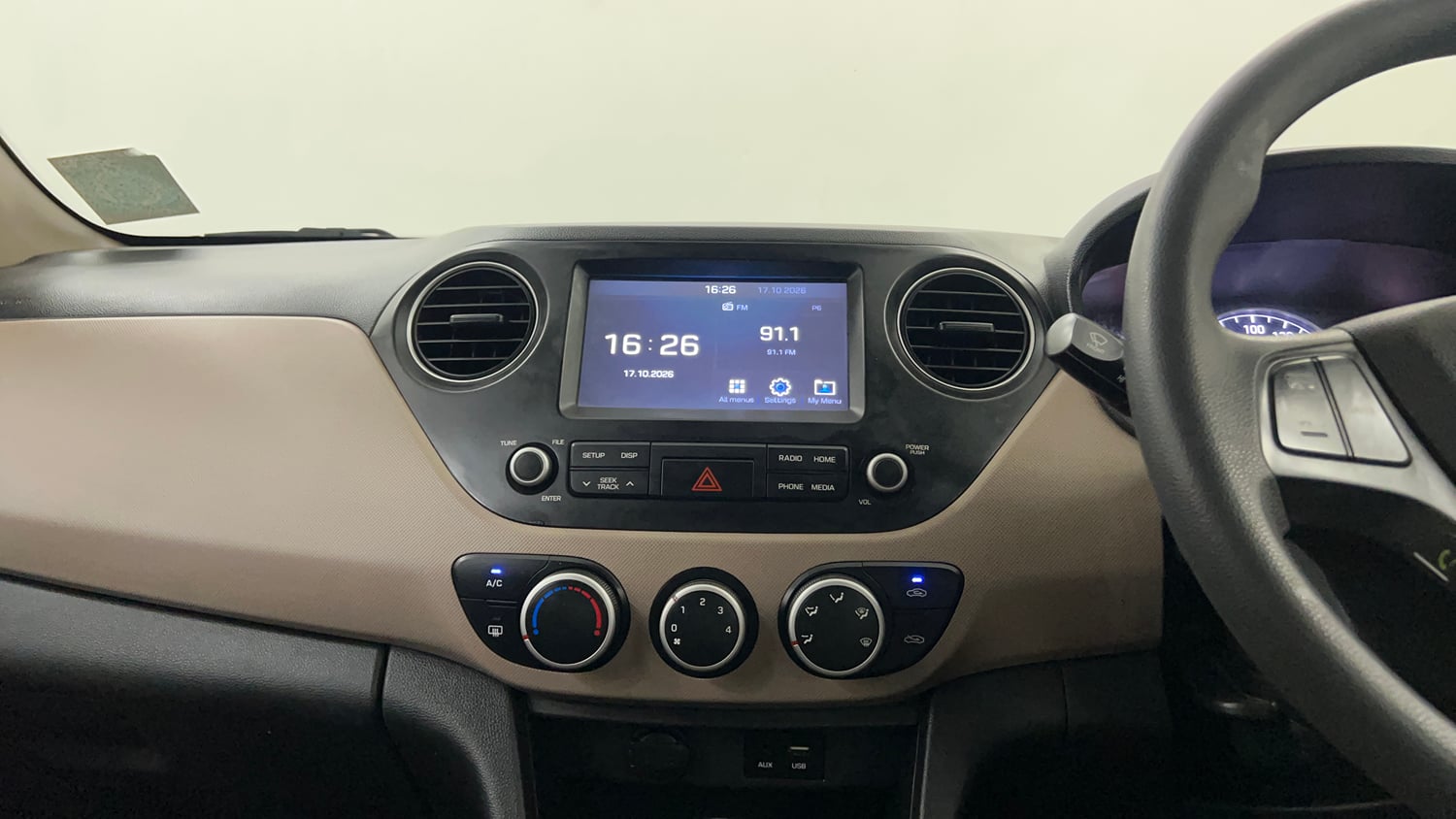 Used 2019 Hyundai Grand i10 Sportz 1.2 Kappa VTVT CNG (Outside Fitted) Cng Manual interior MUSIC SYSTEM & AC CONTROL VIEW