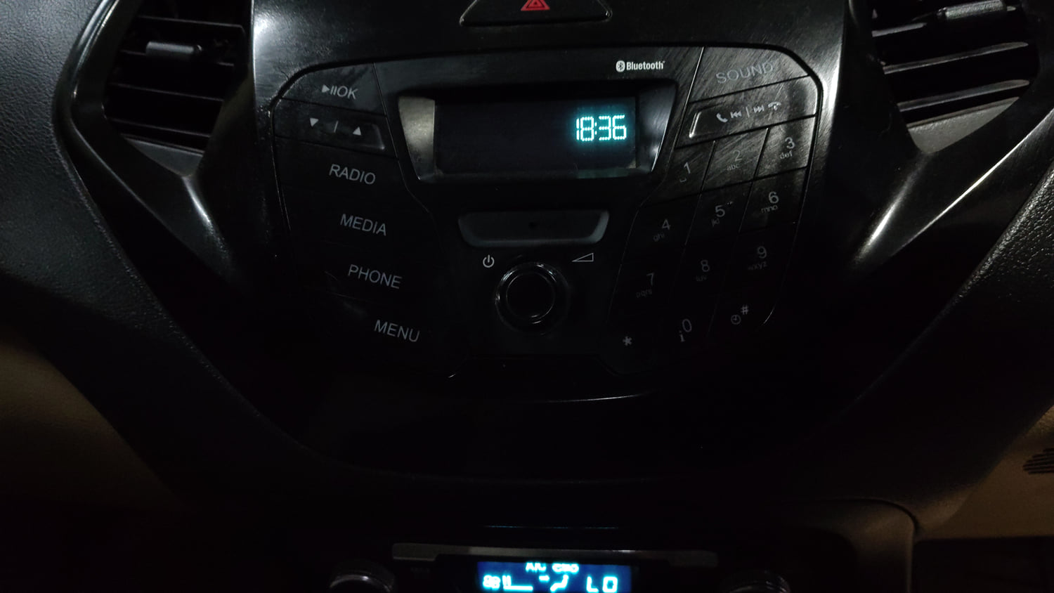 Used 2016 Ford Figo Aspire Titanium 1.2 Ti-VCT Petrol Manual interior MUSIC SYSTEM & AC CONTROL VIEW