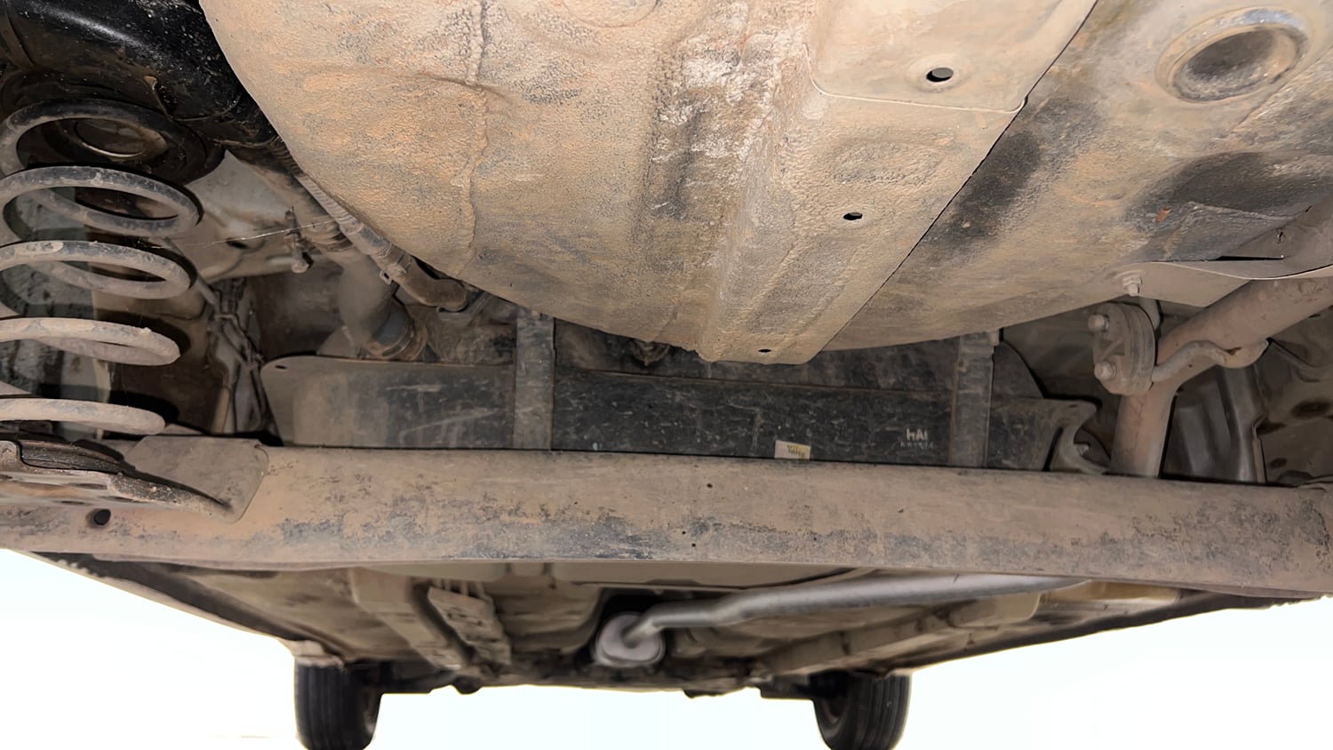Used 2014 Hyundai Grand i10 Sportz 1.2 Kappa VTVT Petrol Manual extra REAR UNDERBODY VIEW (TAKEN FROM REAR)
