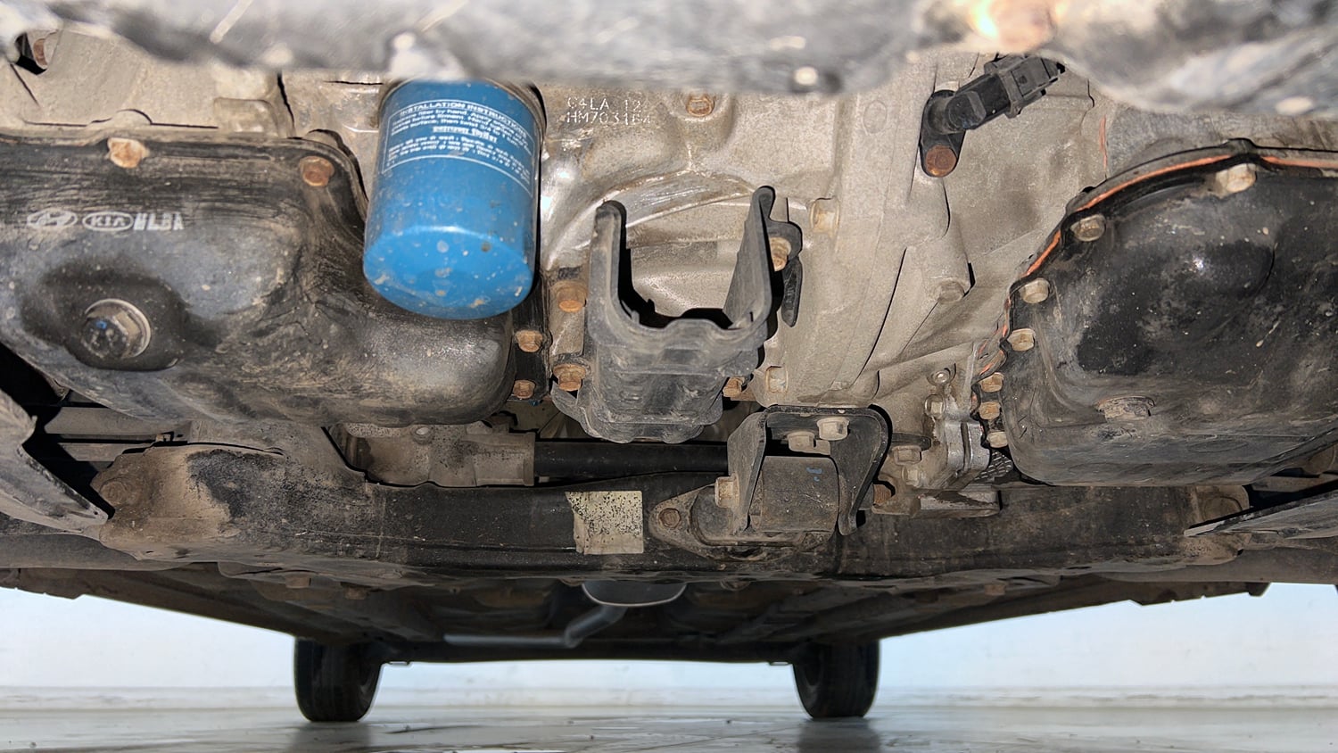 Used 2018 Hyundai Grand i10 Sportz (O) AT 1.2 Kappa VTVT Petrol Automatic extra FRONT LEFT UNDERBODY VIEW