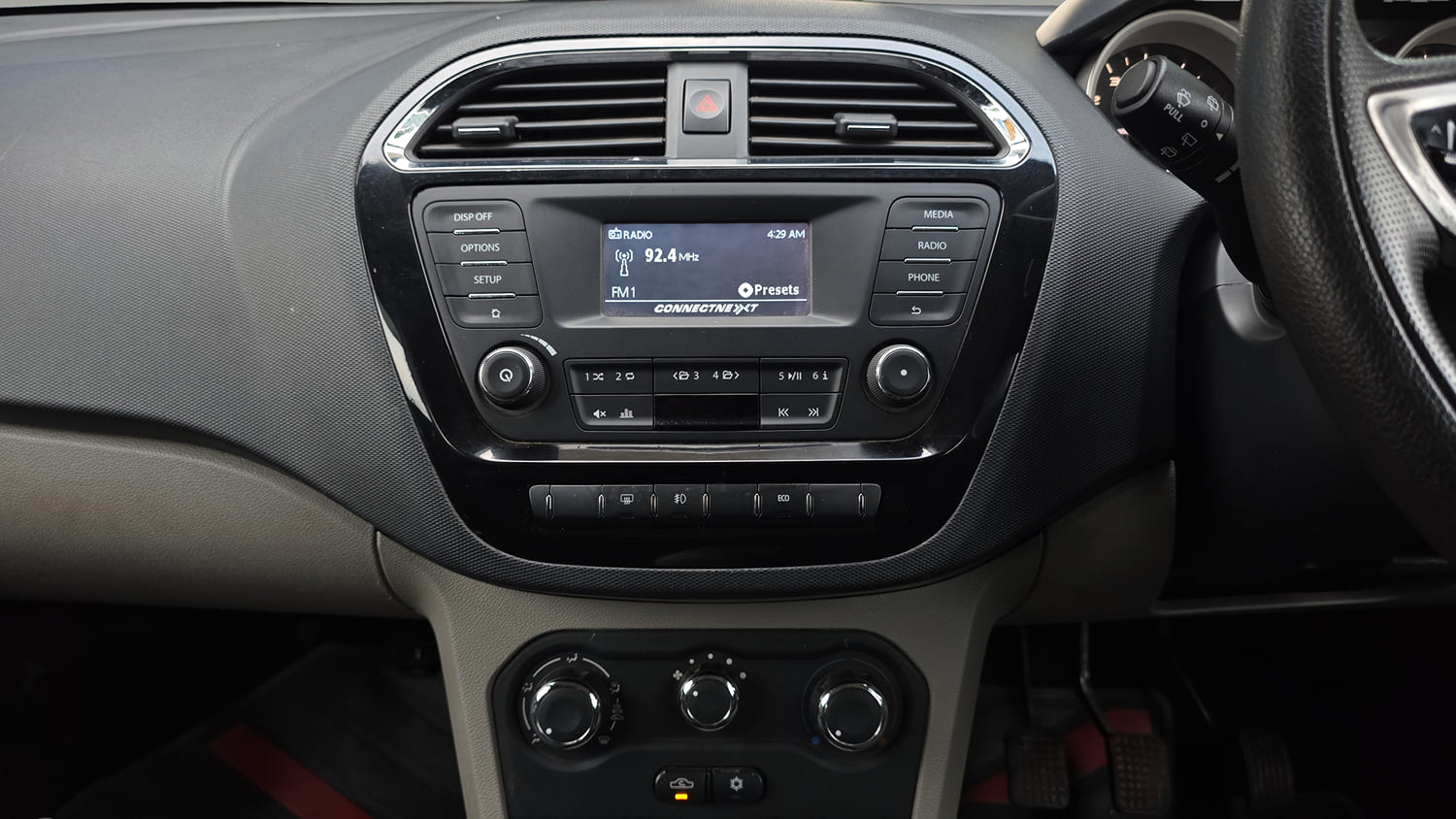 Used 2017 Tata Tiago Revotron XZ Petrol Manual interior MUSIC SYSTEM & AC CONTROL VIEW