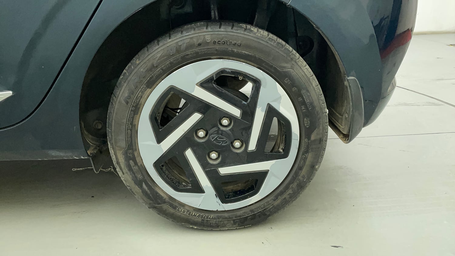Used 2024 Hyundai Grand i10 Nios Corporate1.2 Kappa Petrol Manual tyres LEFT REAR TYRE RIM VIEW