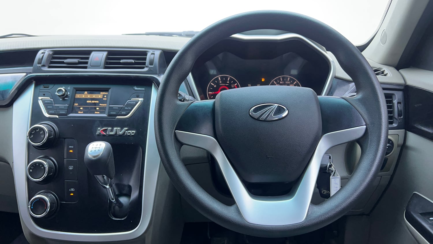 Used 2017 Mahindra KUV100 K6 6 STR Petrol Manual interior STEERING VIEW