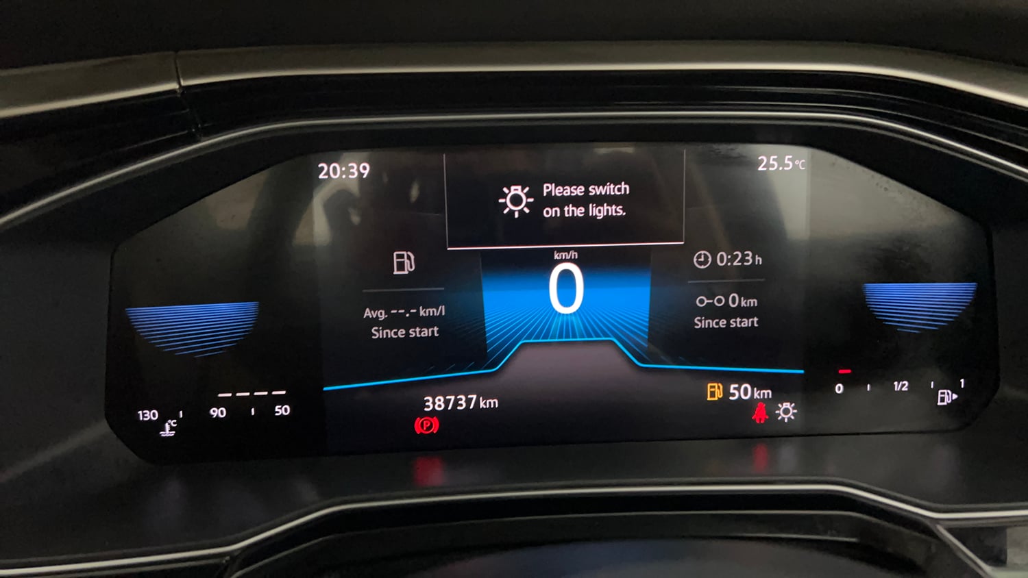 Used 2023 Volkswagen Virtus Topline 1.0 TSI MT Petrol Manual interior CLUSTERMETER VIEW