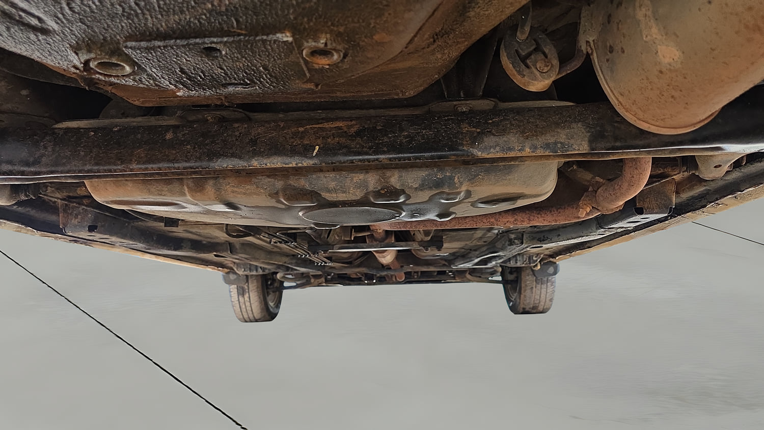 Used 2017 Tata Tiago Revotron XZ Petrol Manual extra REAR UNDERBODY VIEW (TAKEN FROM REAR)