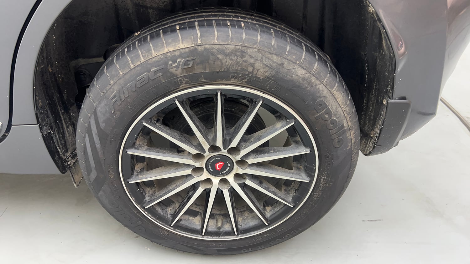 Used 2023 Maruti Suzuki Baleno Sigma MT Petrol Manual tyres LEFT REAR TYRE RIM VIEW