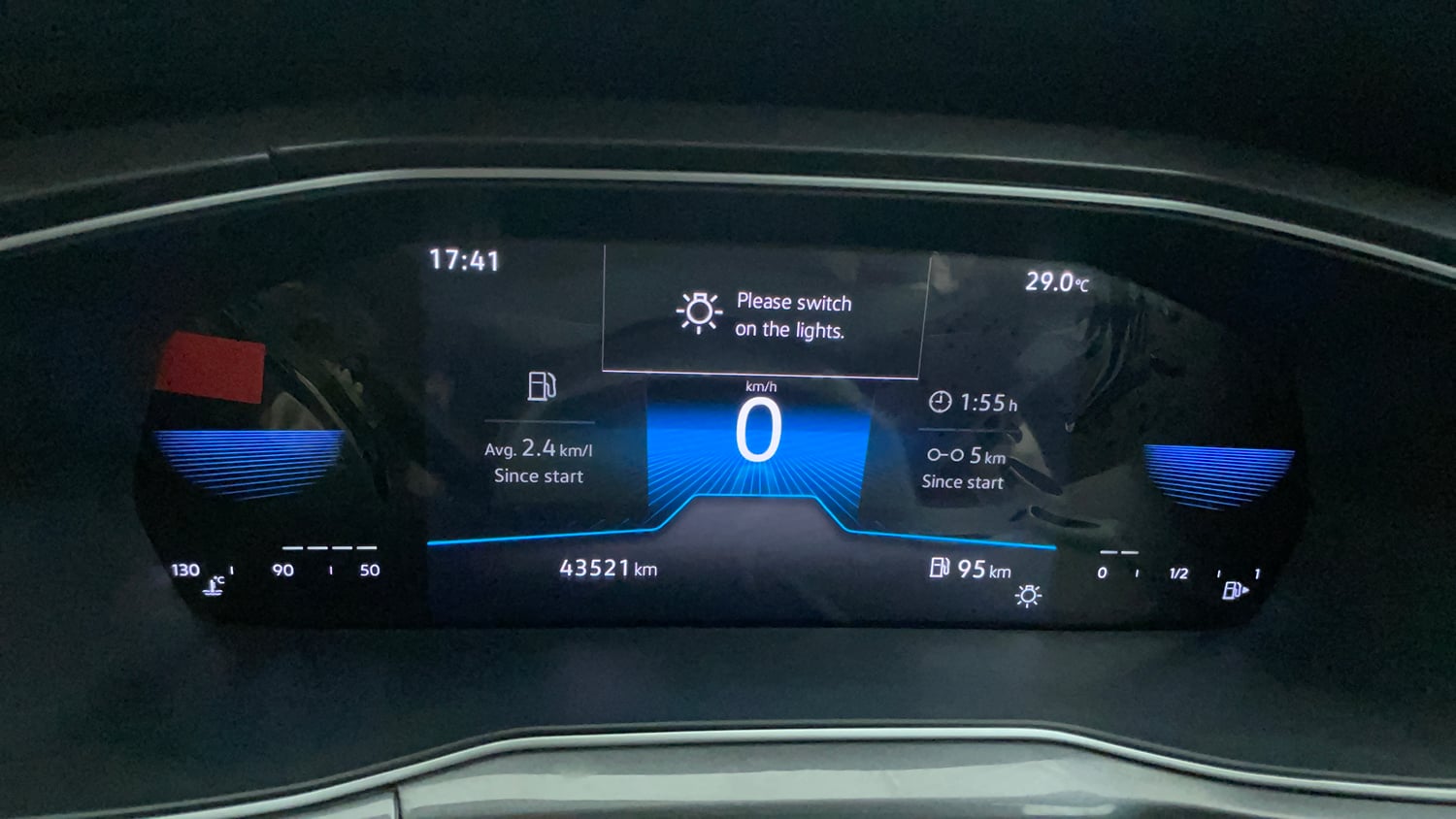 Used 2022 Volkswagen Taigun Topline 1.0 TSI MT Petrol Manual interior CLUSTERMETER VIEW