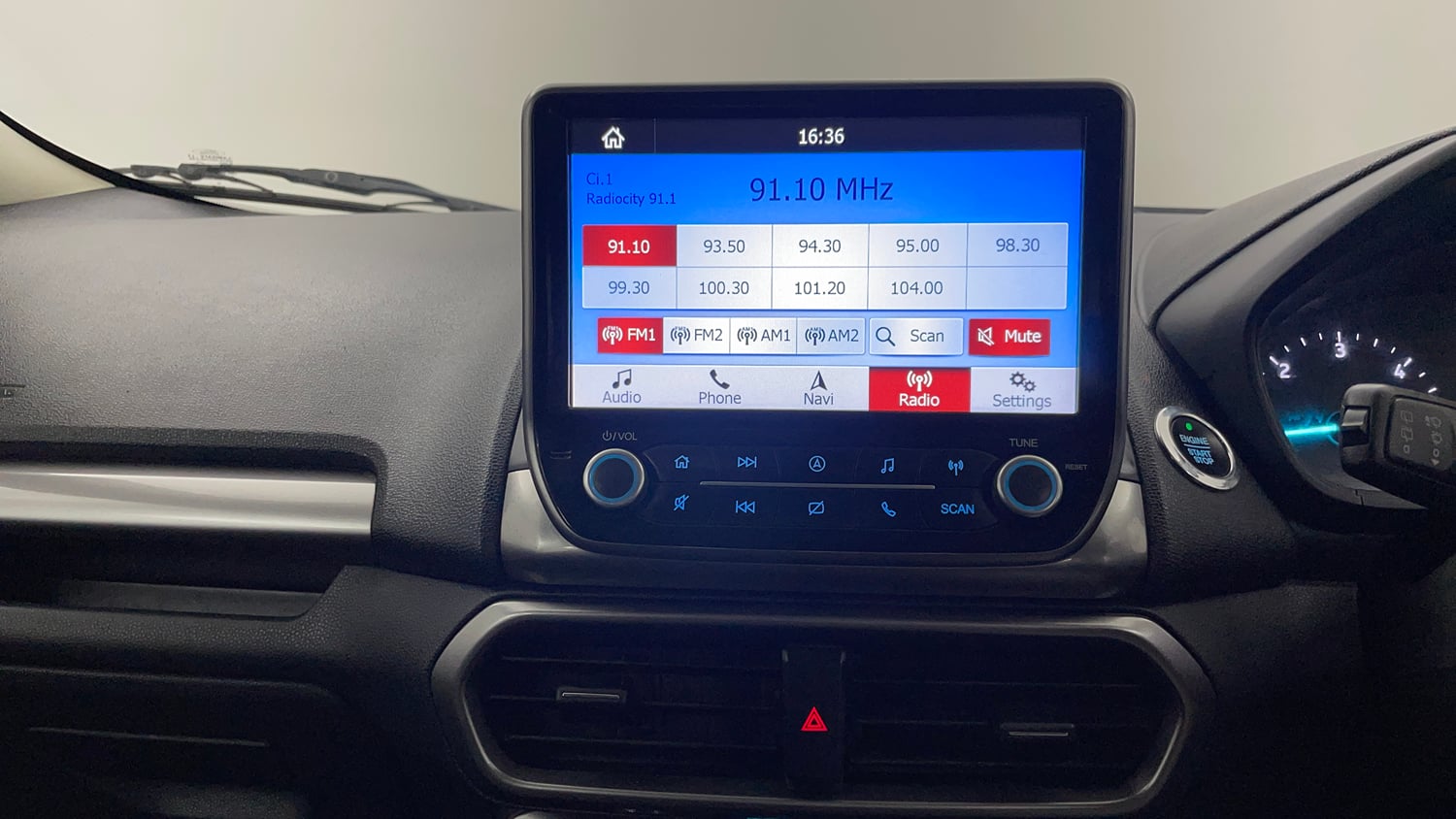 Used 2019 Ford EcoSport Titanium 1.5L TDCi Diesel Manual interior MUSIC SYSTEM & AC CONTROL VIEW