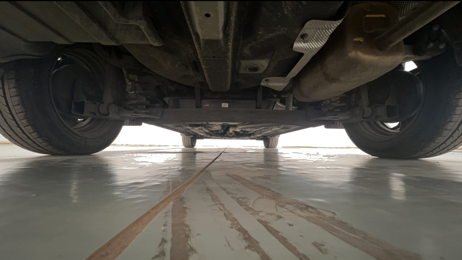 Used 2023 Hyundai Aura S 1.2 Petrol Petrol Manual extra REAR UNDERBODY VIEW (TAKEN FROM REAR)